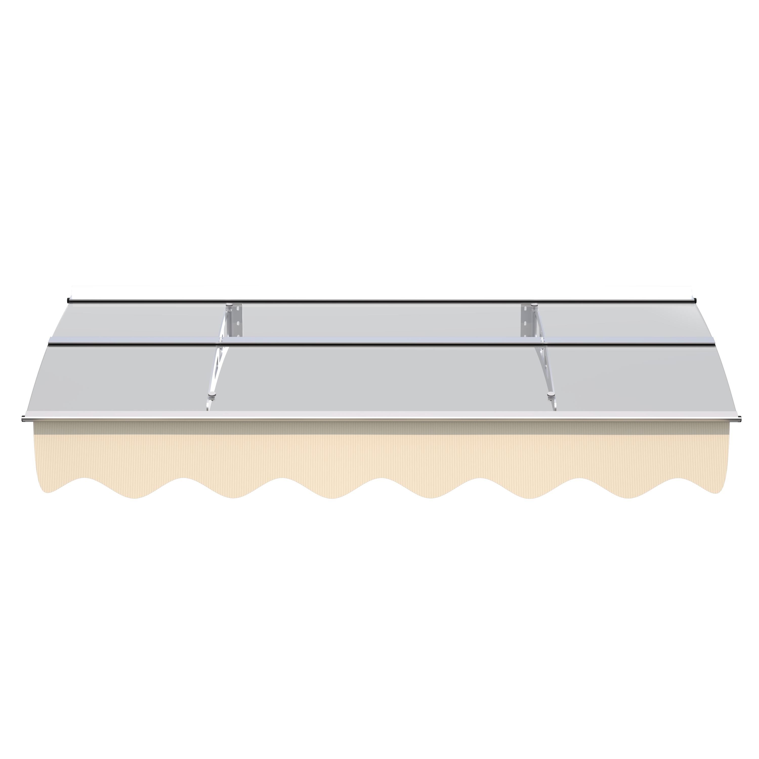 5934W Series Door Window Awning Canopy W59"xD34" Made of 0.137Inch /3.5mm Thick Virtually Crystal Solid Polycarbonate Sheet