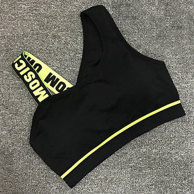 New Letter Cut Out Sports Bra Women Fitness Yoga Push up Gym Padded Sports Top Athletic Sexy Workout Running Clothing P165