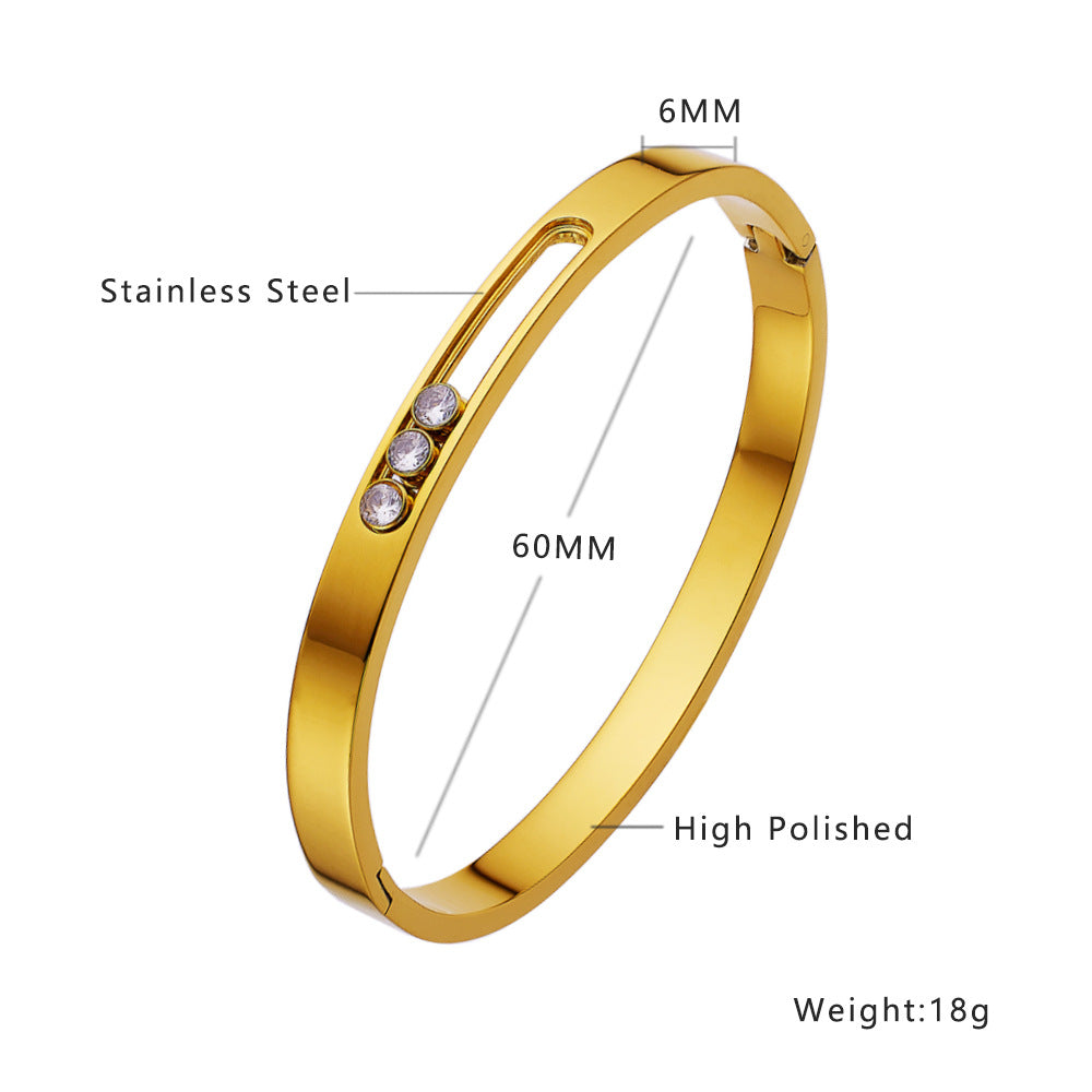 European and American titanium steel buckle women&