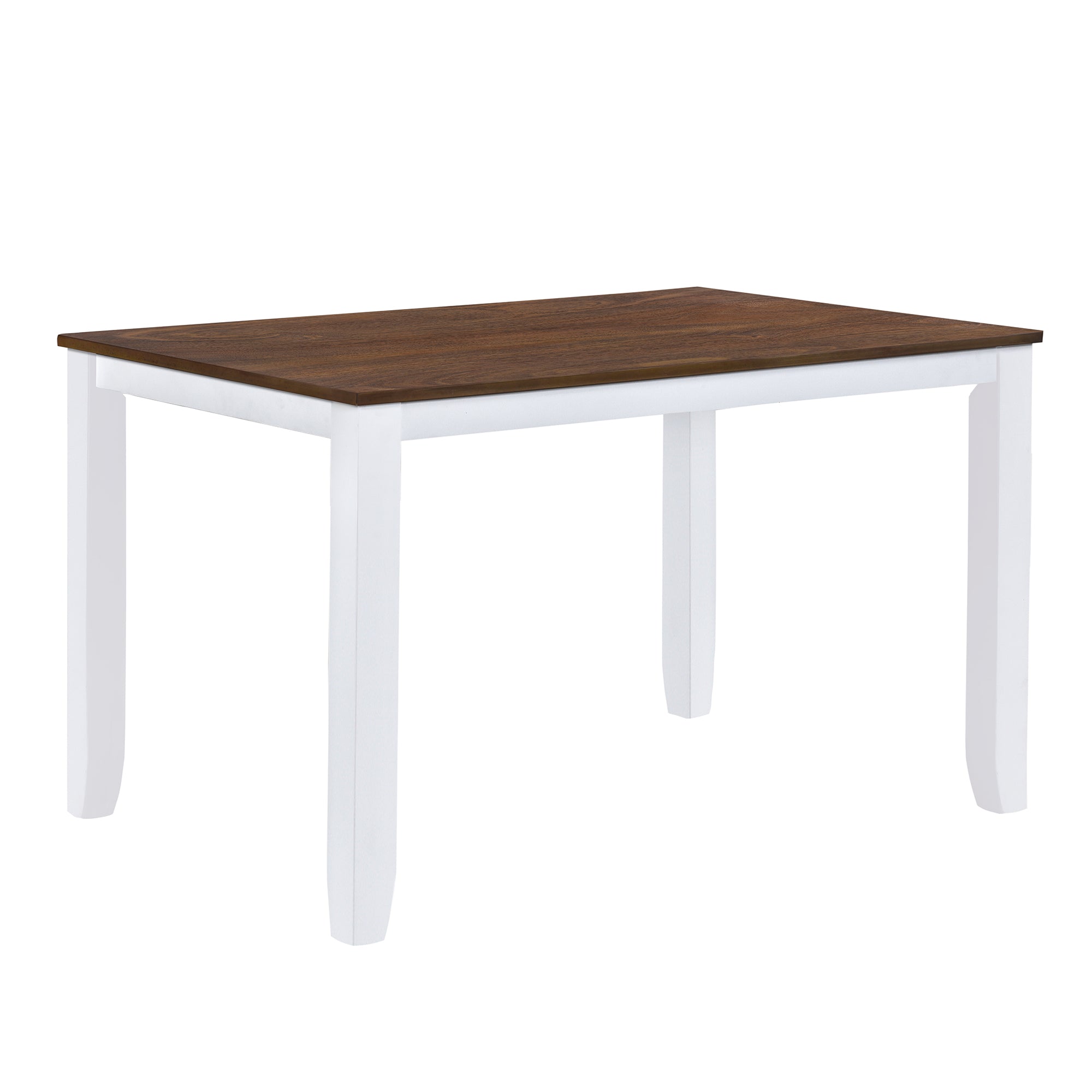 TOPMAX Rustic Minimalist Wood 5-Piece Dining Table Set with 4 X-Back Chairs for Small Places White