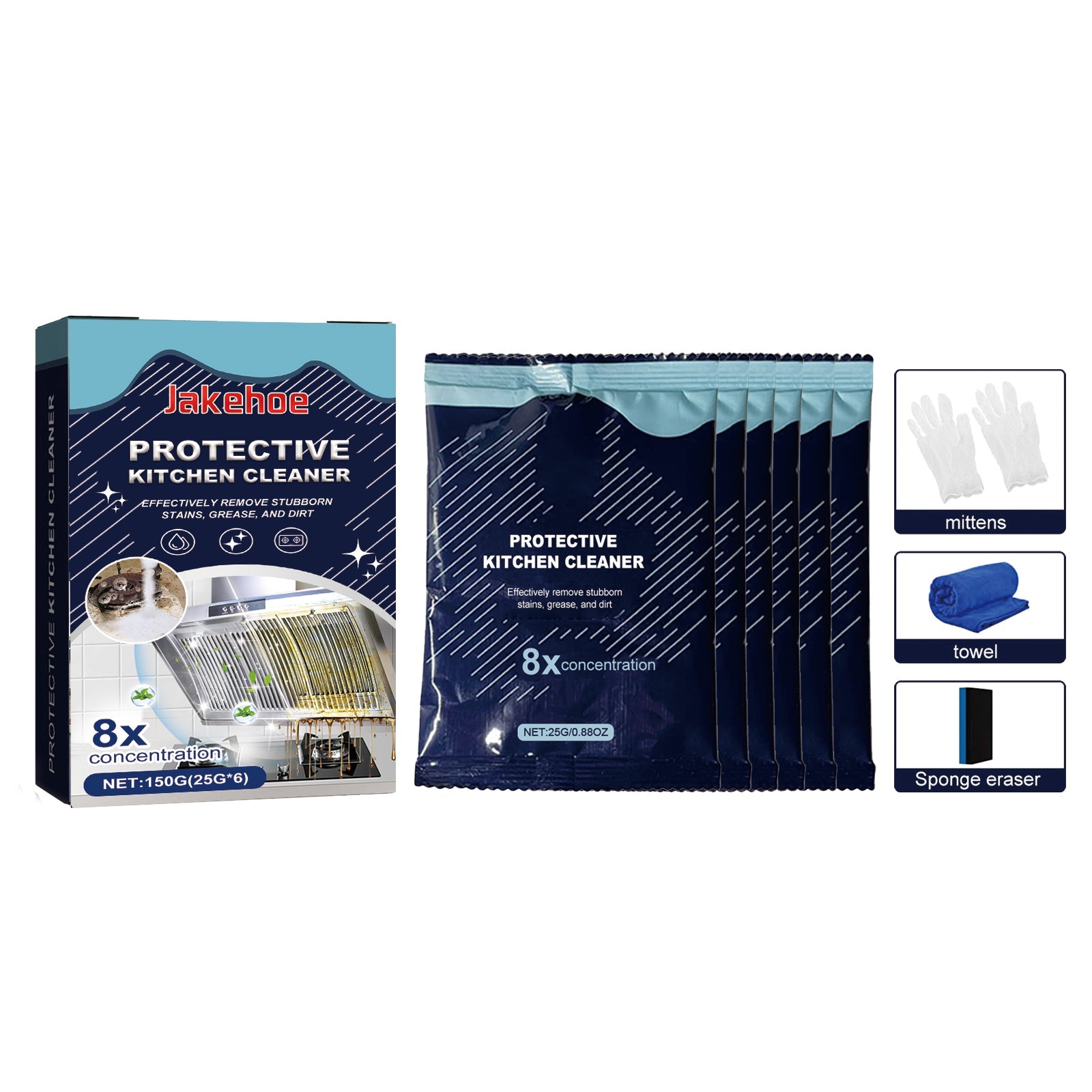 Kitchen Cleaning Detergent Powder, Stove Hood Kitchen Utensils Heavy Oil Cleaning Decontamination Detergent