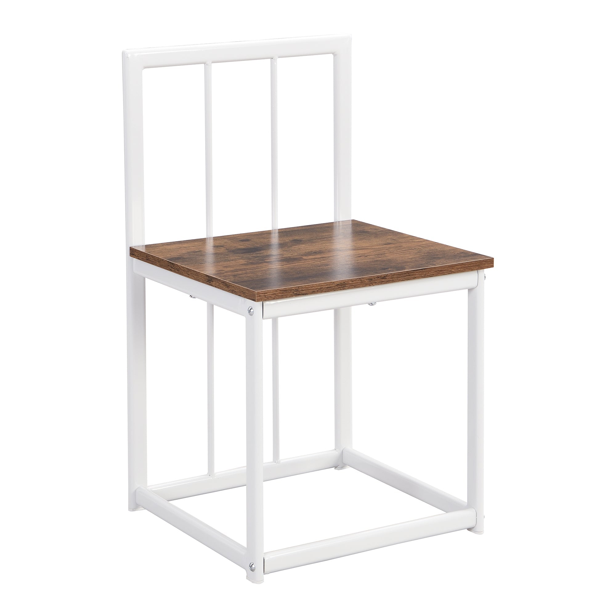TOPMAX Modern 7-Piece Dining Table Set with Faux Marble Compact 55Inch Kitchen Table Set for 6 White+Cherry