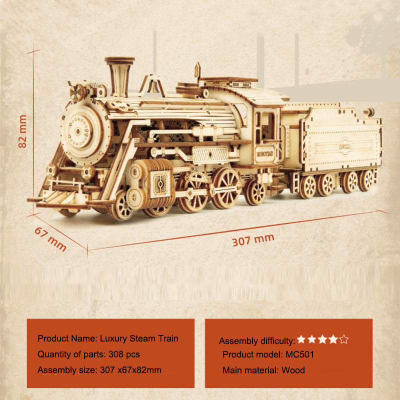 3DIY Hand Assembled Train Jeep Truck Children&