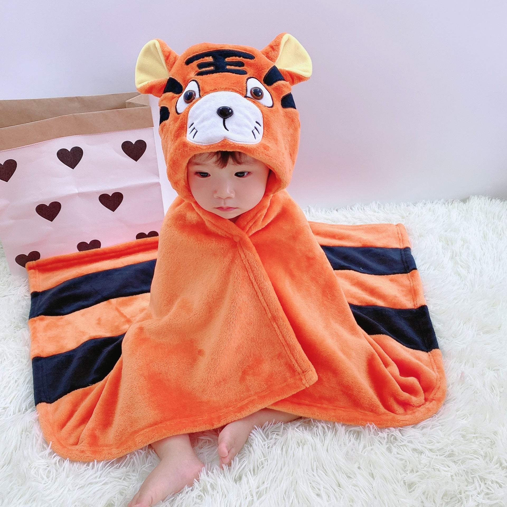 Cartoon Flannel Baby Cloak Quilt