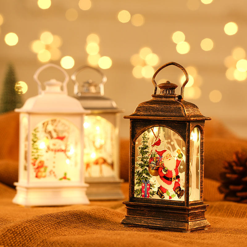 Christmas decorations, illuminated hand-held oil lamps, LED display window decorations, party decorations, children&