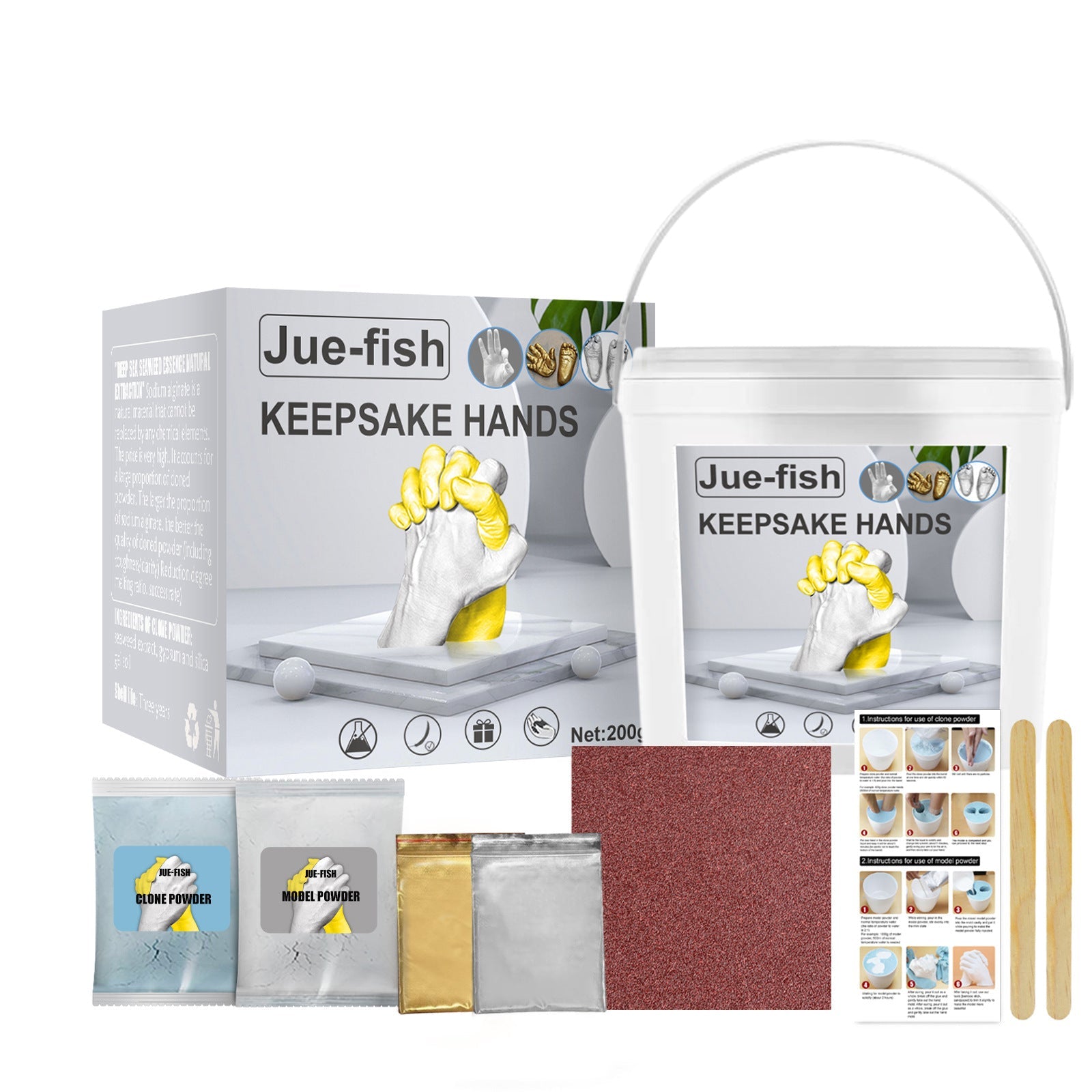 Jue-Fish 3D Hand Makrolon Powder Couple Anniversary Souvenir DIY Mother&