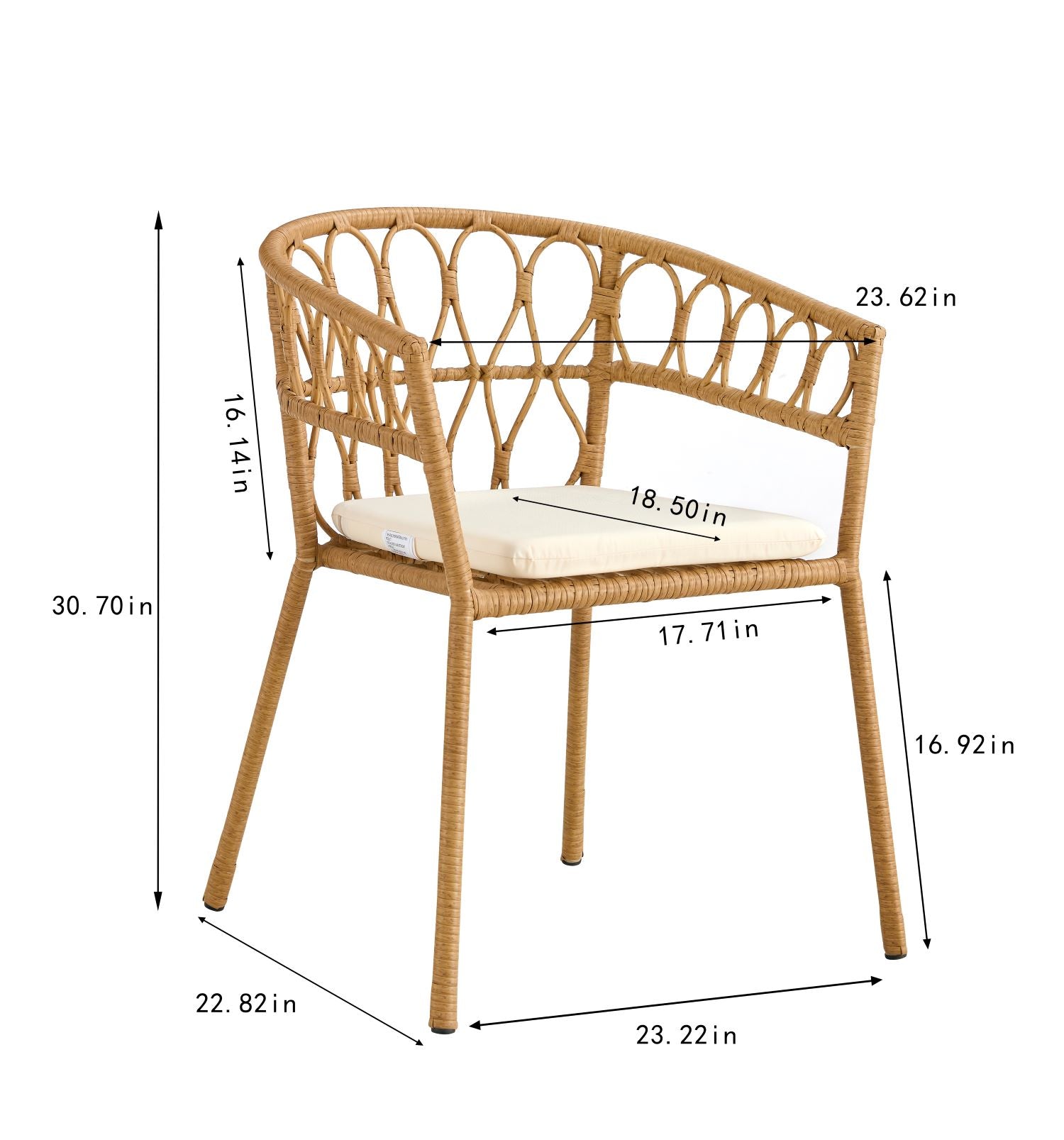 Outdoor dining set of 5 simple bamboo dinning table PE ratten round table 110CM plastic wood top