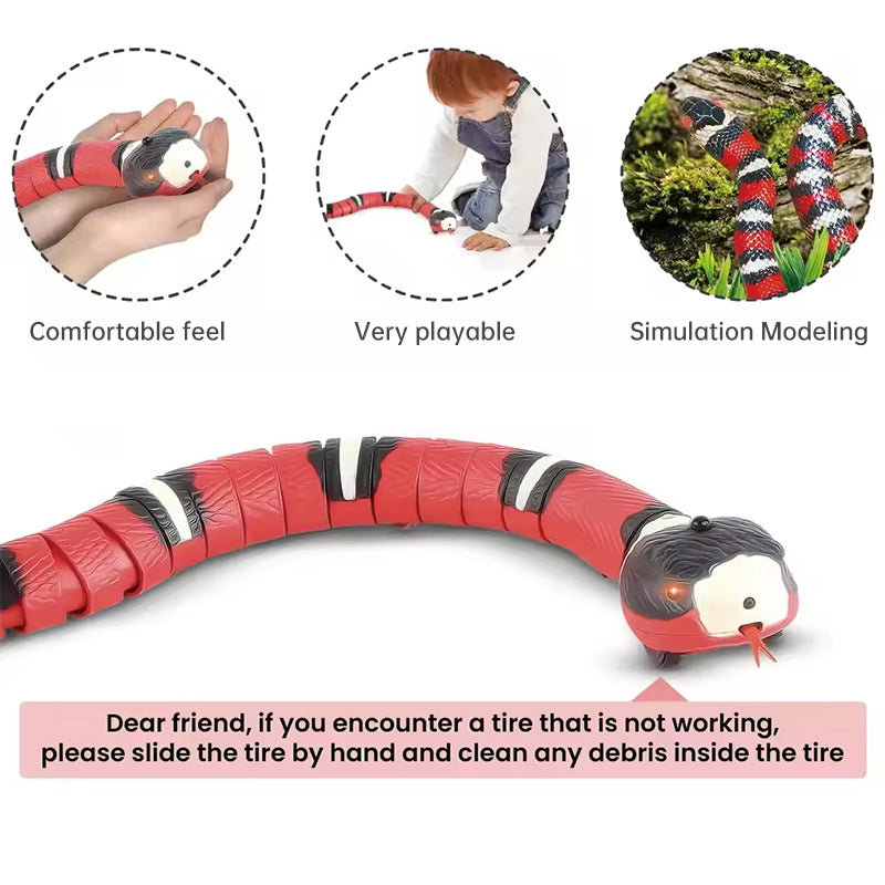 USB Rechargeable Interactive Cat Toy with Smart Sensing, an Automatic Electronic Snake for Kittens&