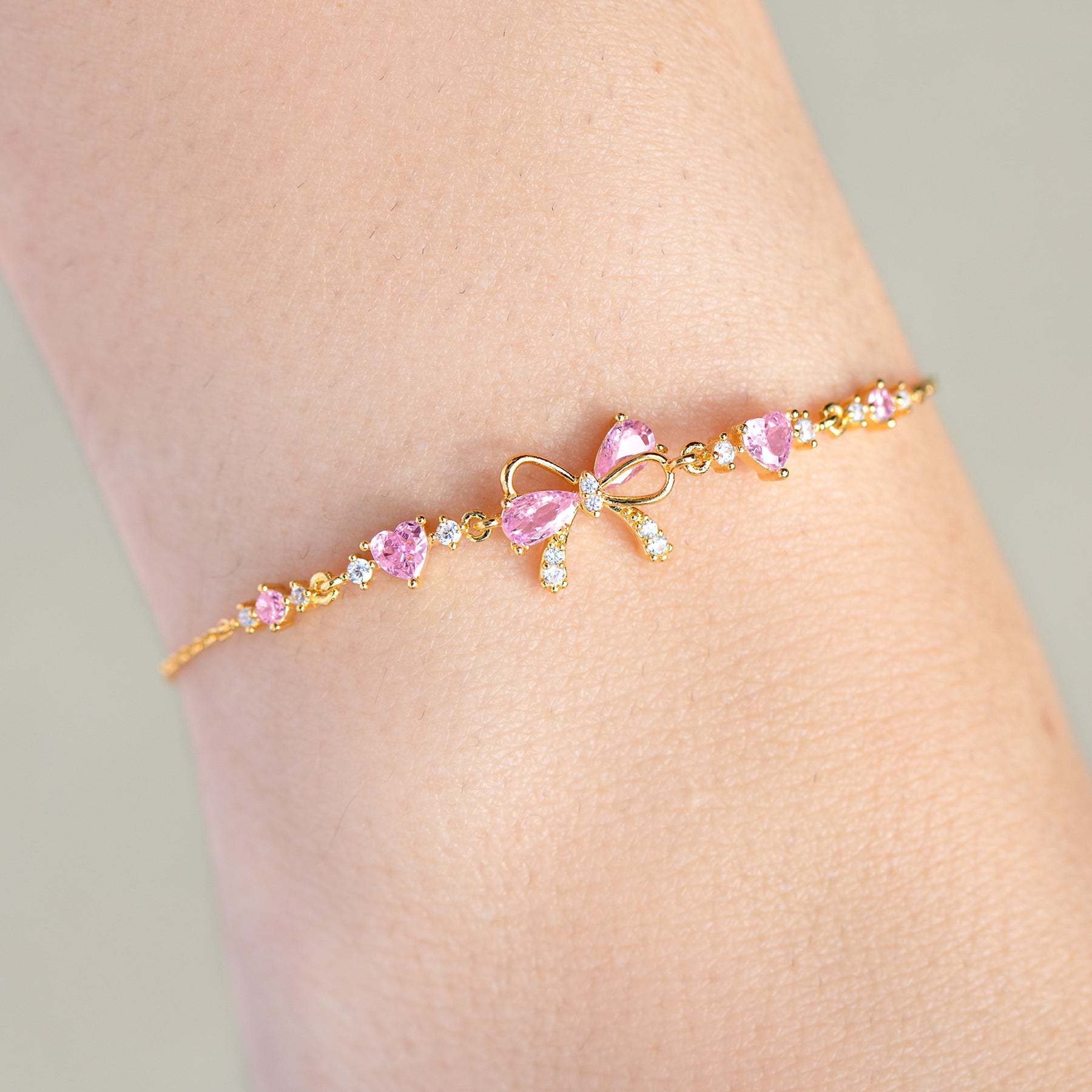 Ins Style Cute Sweet Bracelet Love Zircon Butterfly Festival Bracelet Women&
