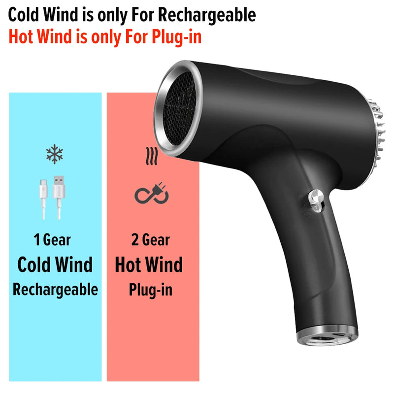 USB Cordless Anion Hair Dryer