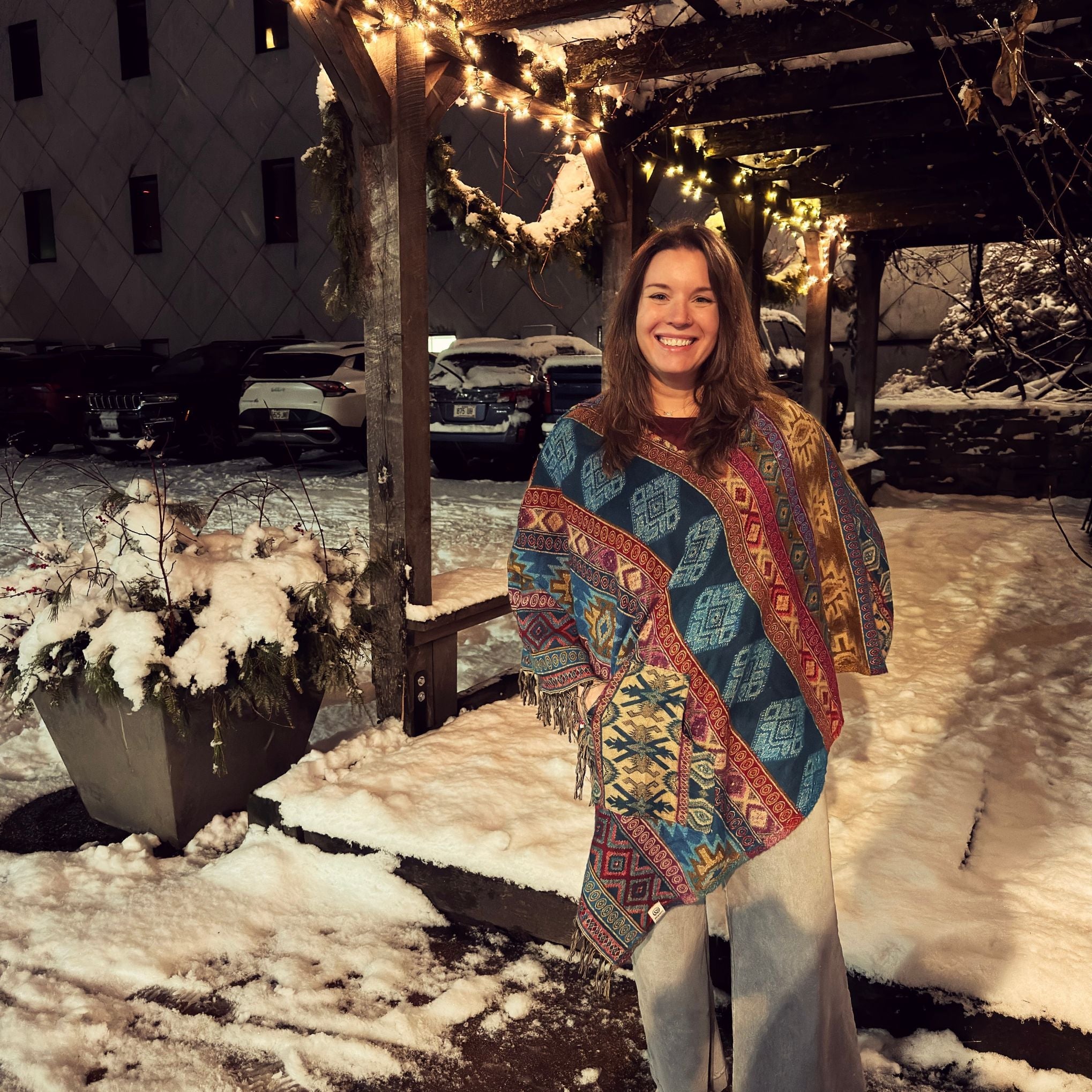 Nanda Hooded Poncho