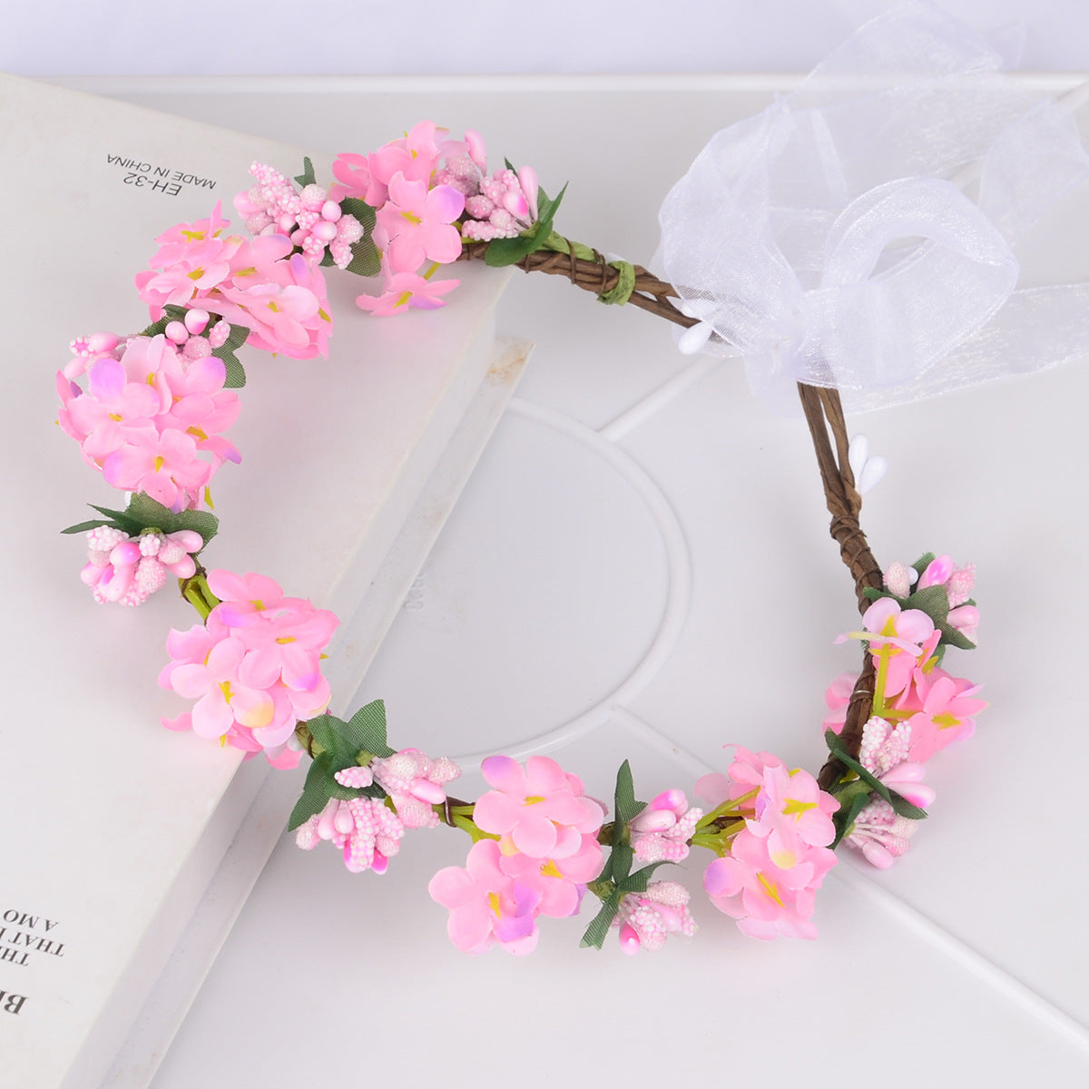 Hawaiian flower garland headband, bride&