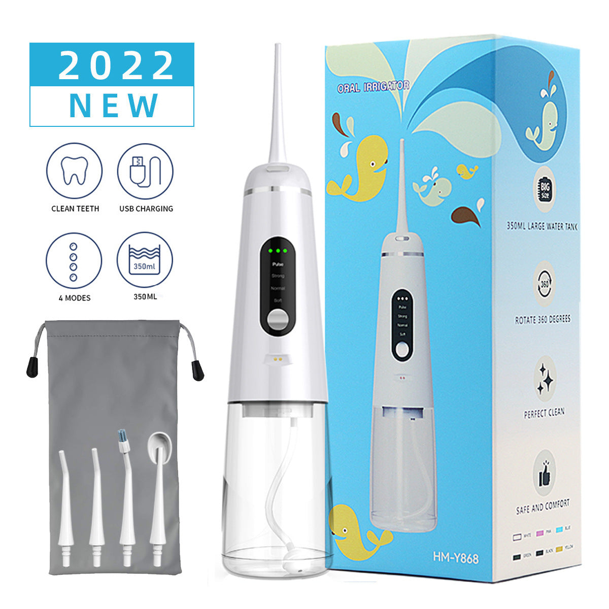 350ml Magnetic Suction Charging 4-Head Tooth Washing Machine Household Water Spray Tooth Portable Cleaning Tooth Cleaning Machine