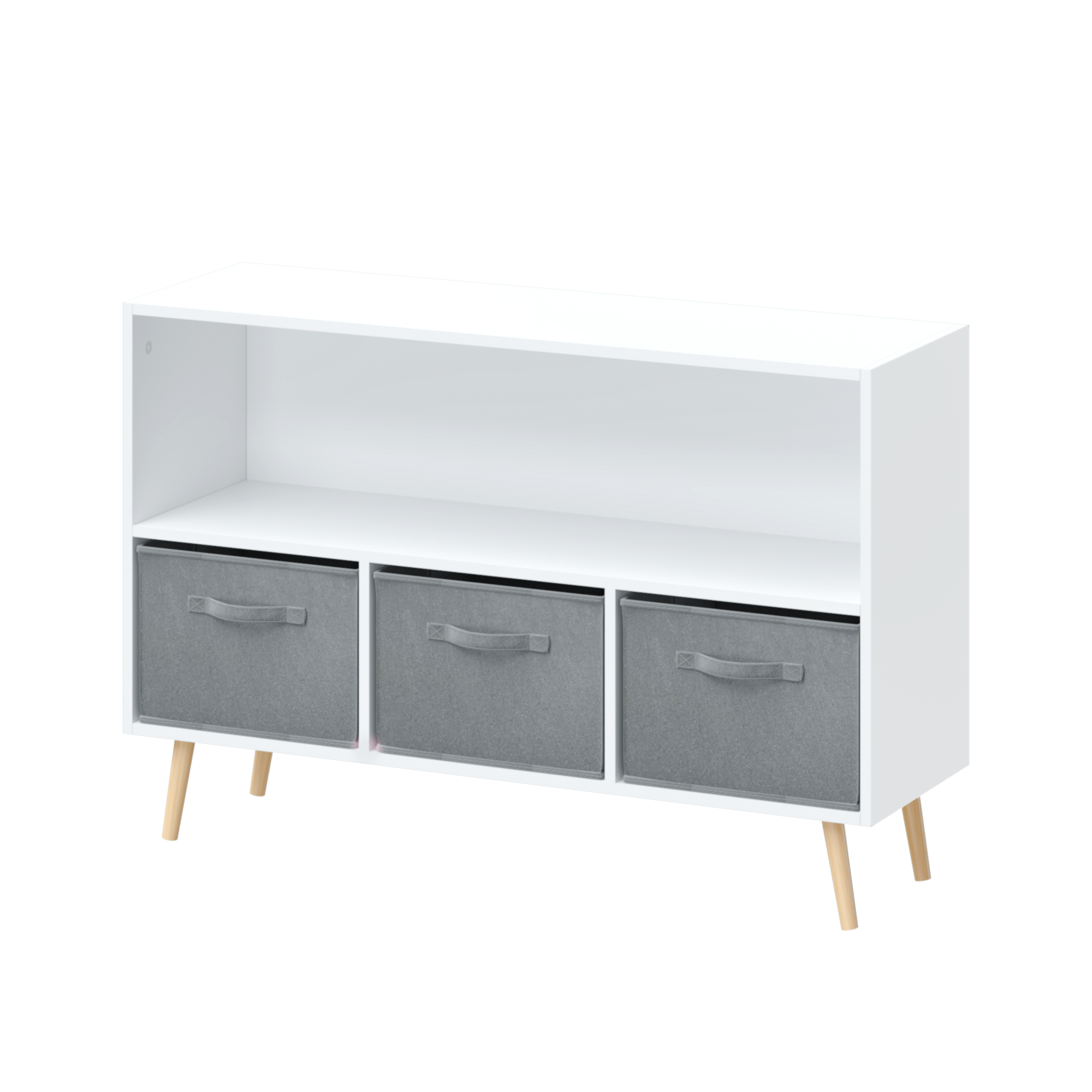 Kids bookcase with Collapsible Fabric Drawers Children&