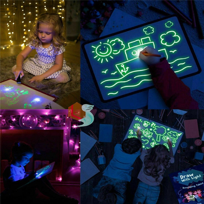 Draw With Light Fun Glowing Paint Glow Light Tablet Draw With Light Fun And Developing Toy