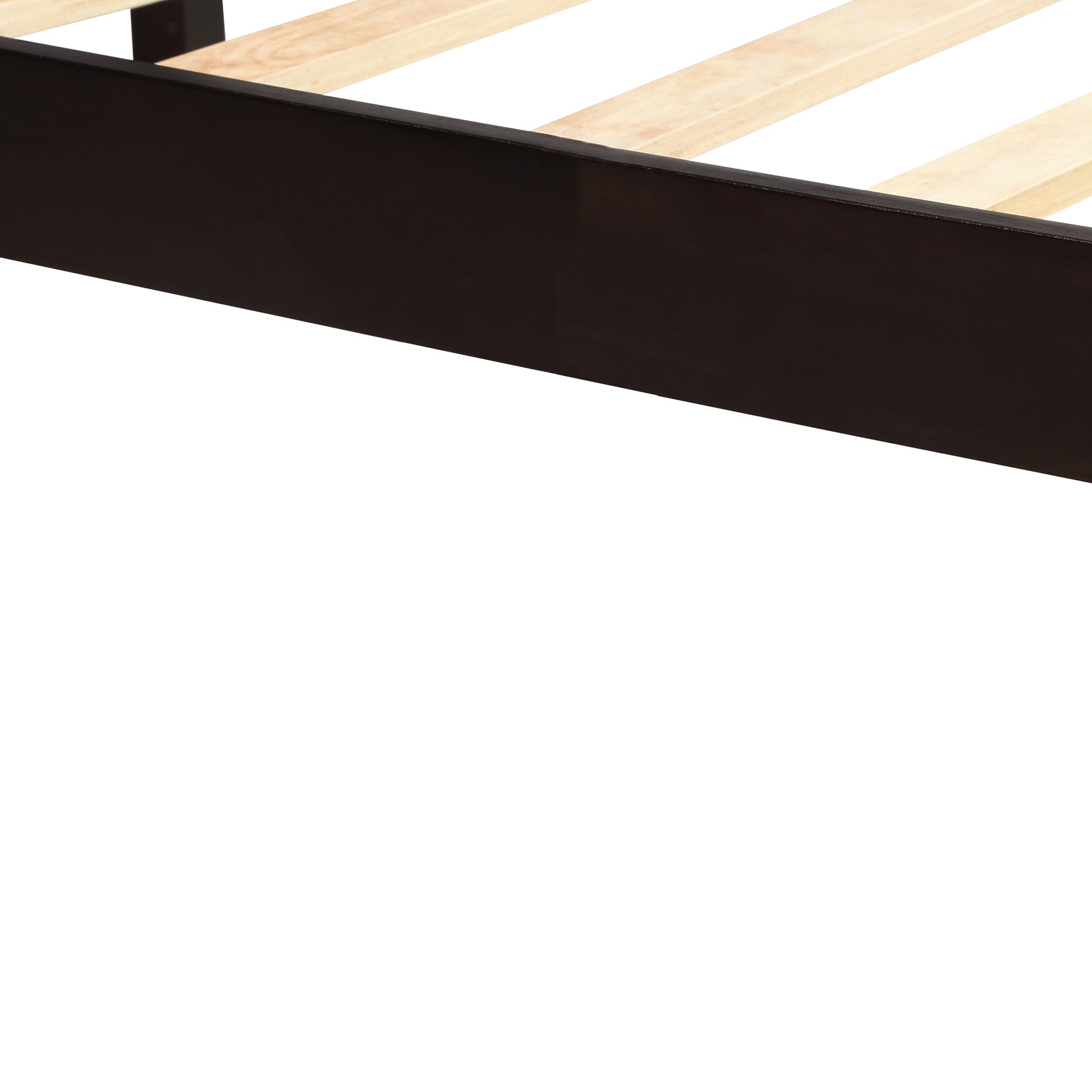 Platform Bed Frame with Headboard, Wood Slat Support, No Box Spring Needed Twin Espresso