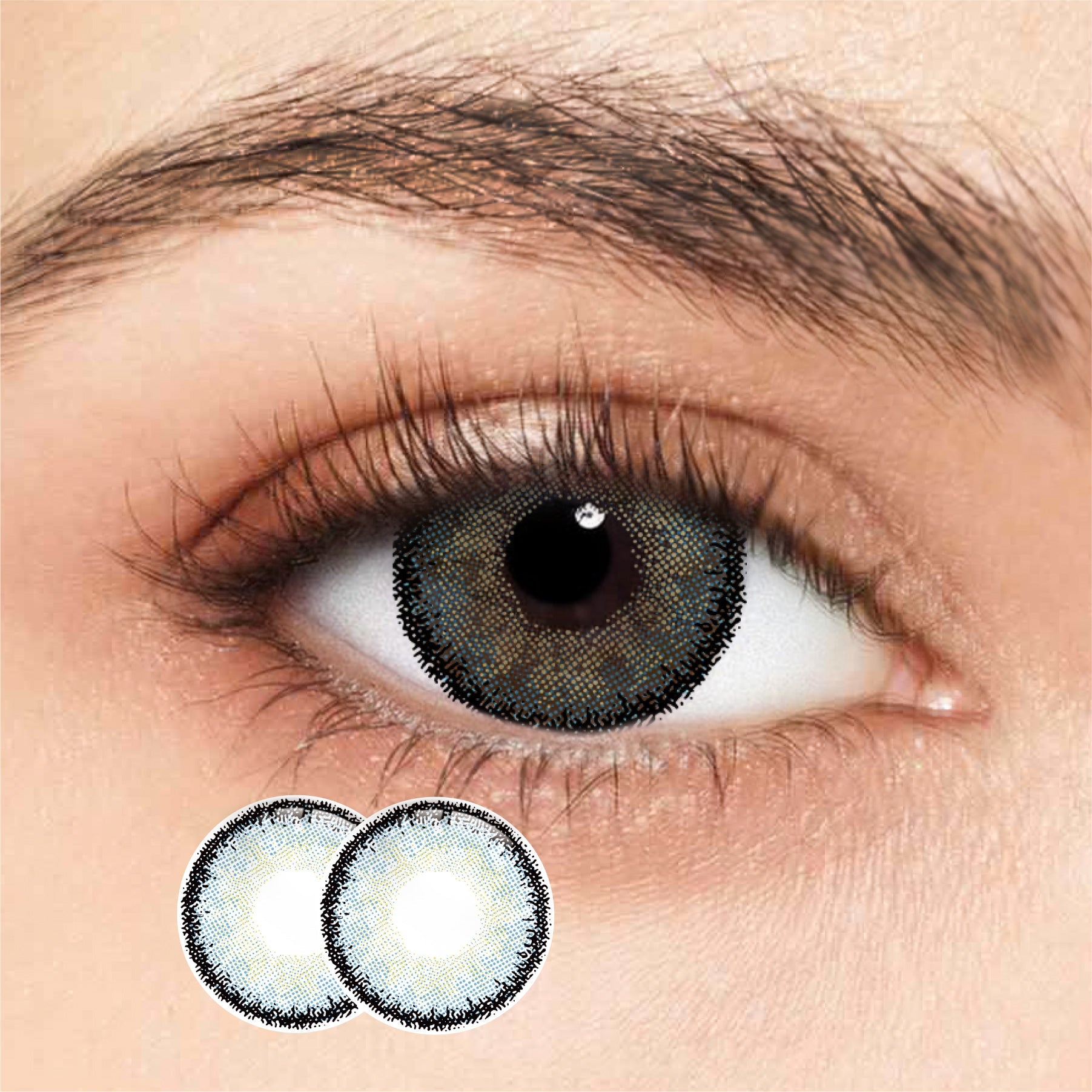 1Pair FDA Certificate Eyes Beautiful Pupil Colorful Girl Cosplay Contact Lenses CLEAN BLUE