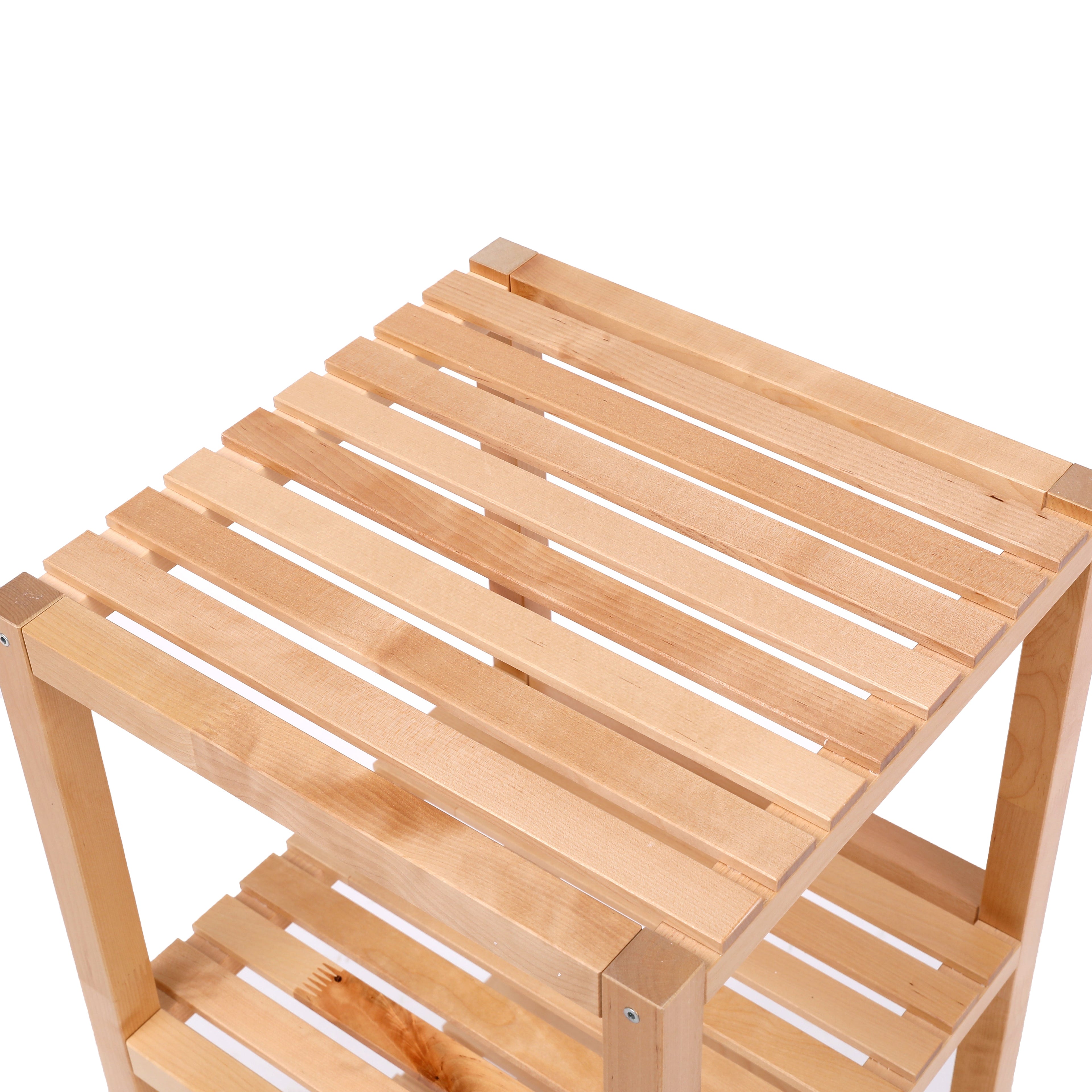 3-Tier Birch Bathroom Shelf, Narrow Shelving Unit, Multifunctional Storage Rack, Corner Rack, for Kitchen, Living Room