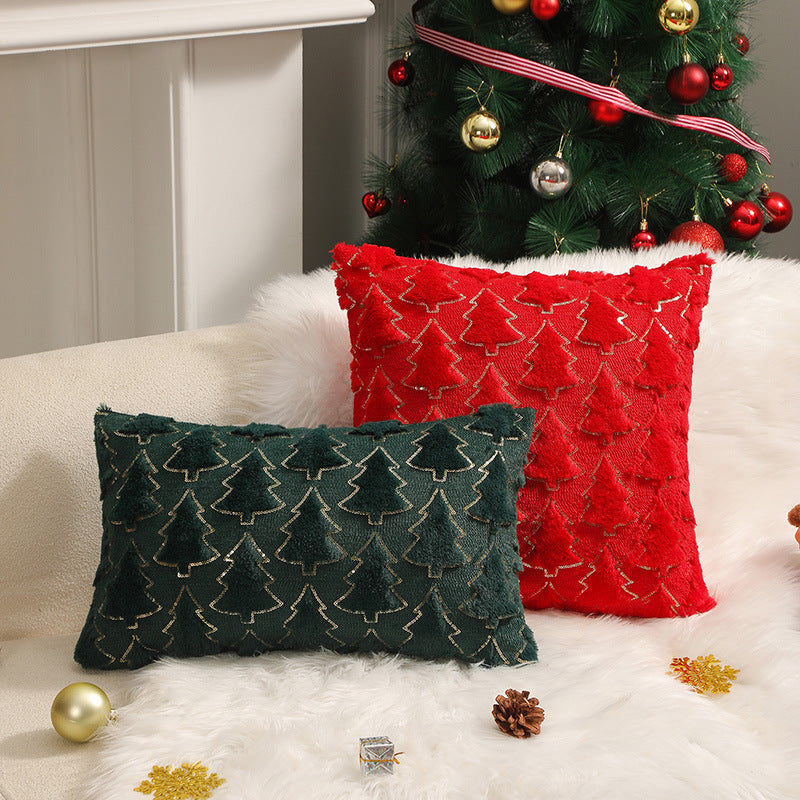 pillow bedroom headboard cushion Christmas tree romantic plush pillowcase 