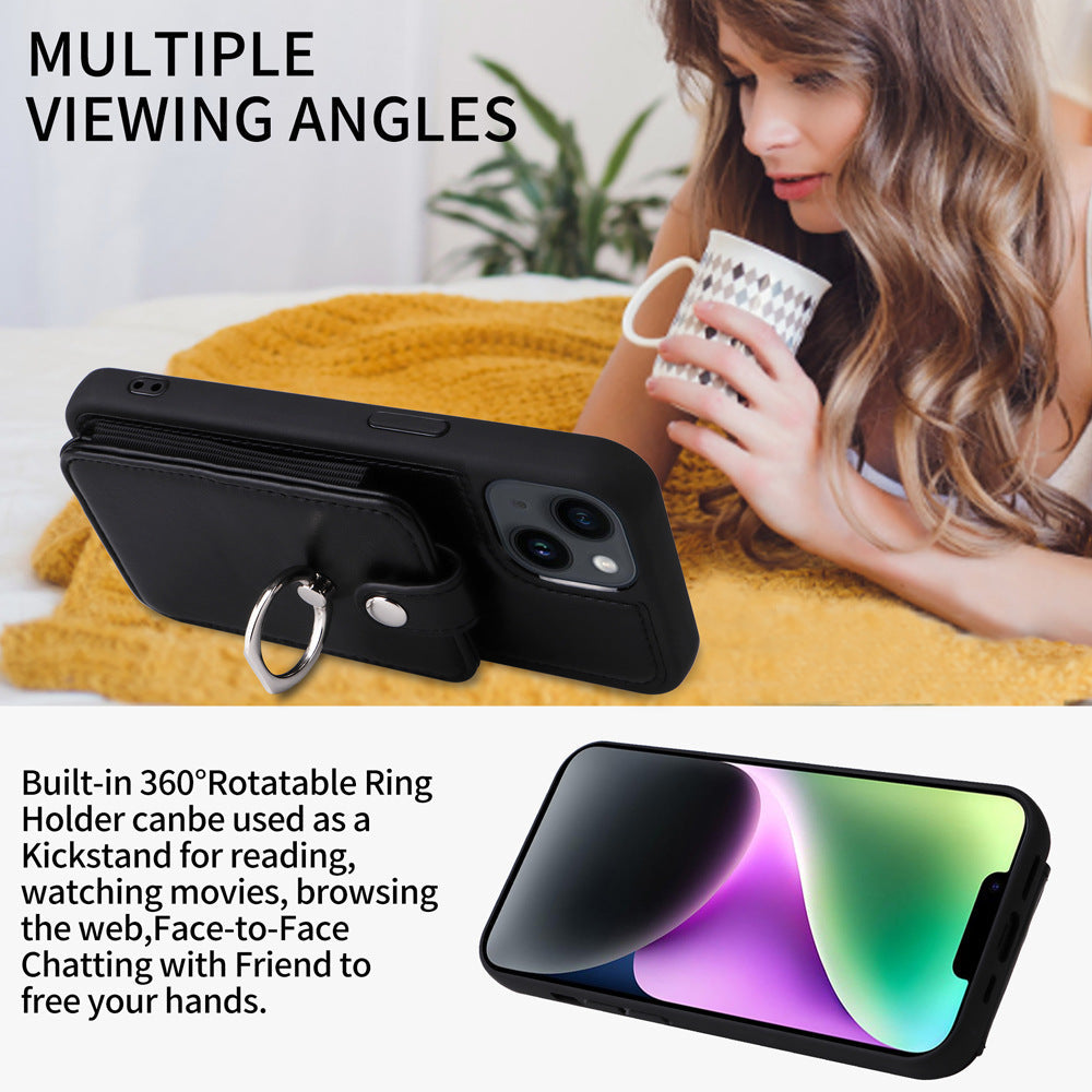Suitable for iPhone 14 wallet phone case Apple 13 Promax flip cover protective case accordion card insertion phone leather case