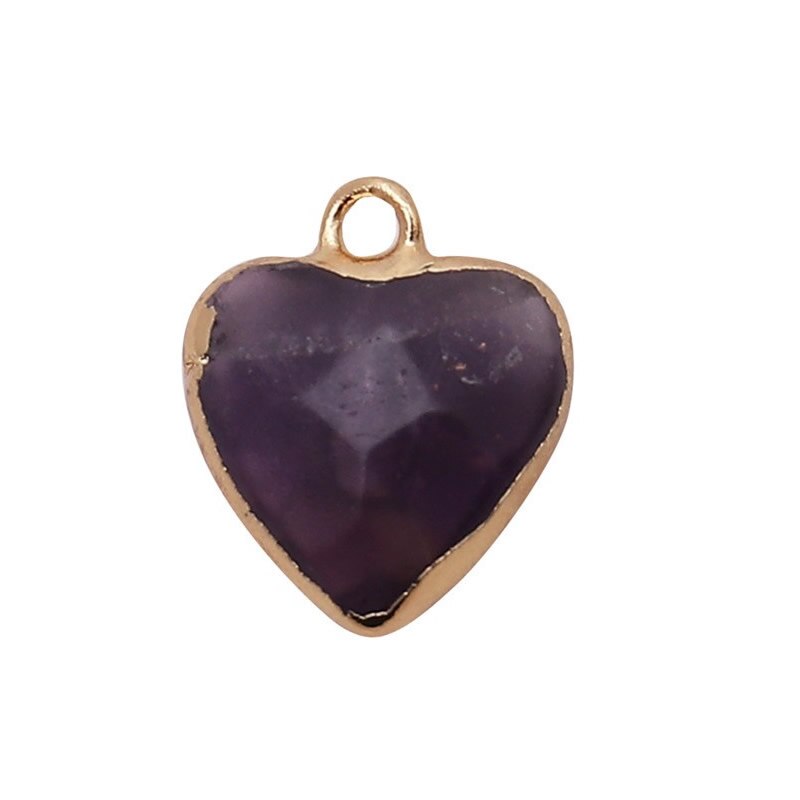 Women Jewelry 12.5mm Small Lovely Heart Pendant Labradorit Aventurine Opal Rose Crystal Quartz Stone Pendant DIY for Necklace