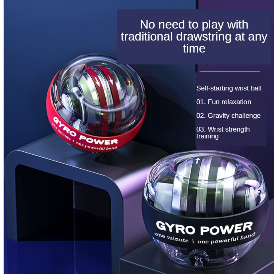 LED Wrist Power Hand Ball Self-starting Powerball With Counter Arm Hand Muscle Force Trainer Exercise Equipment Strengthener