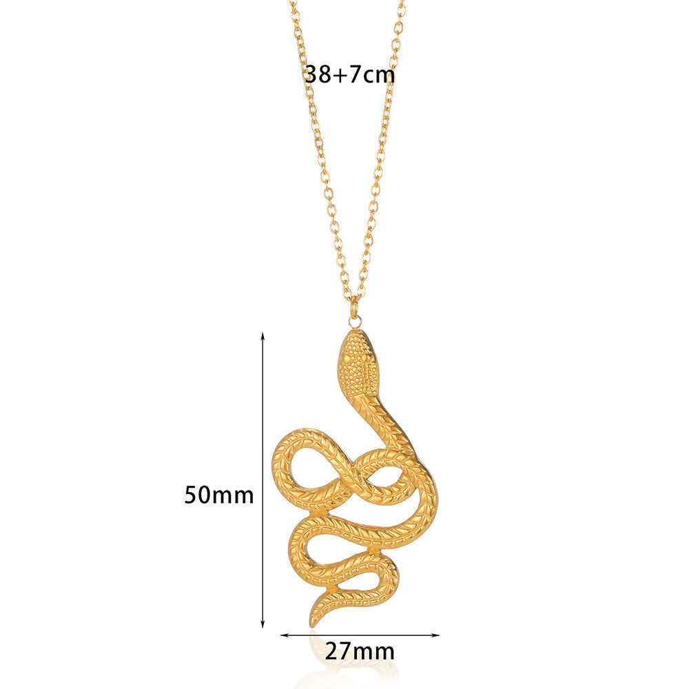 Spirit Snake Pendant Retro Style Personalized Necklace Women&
