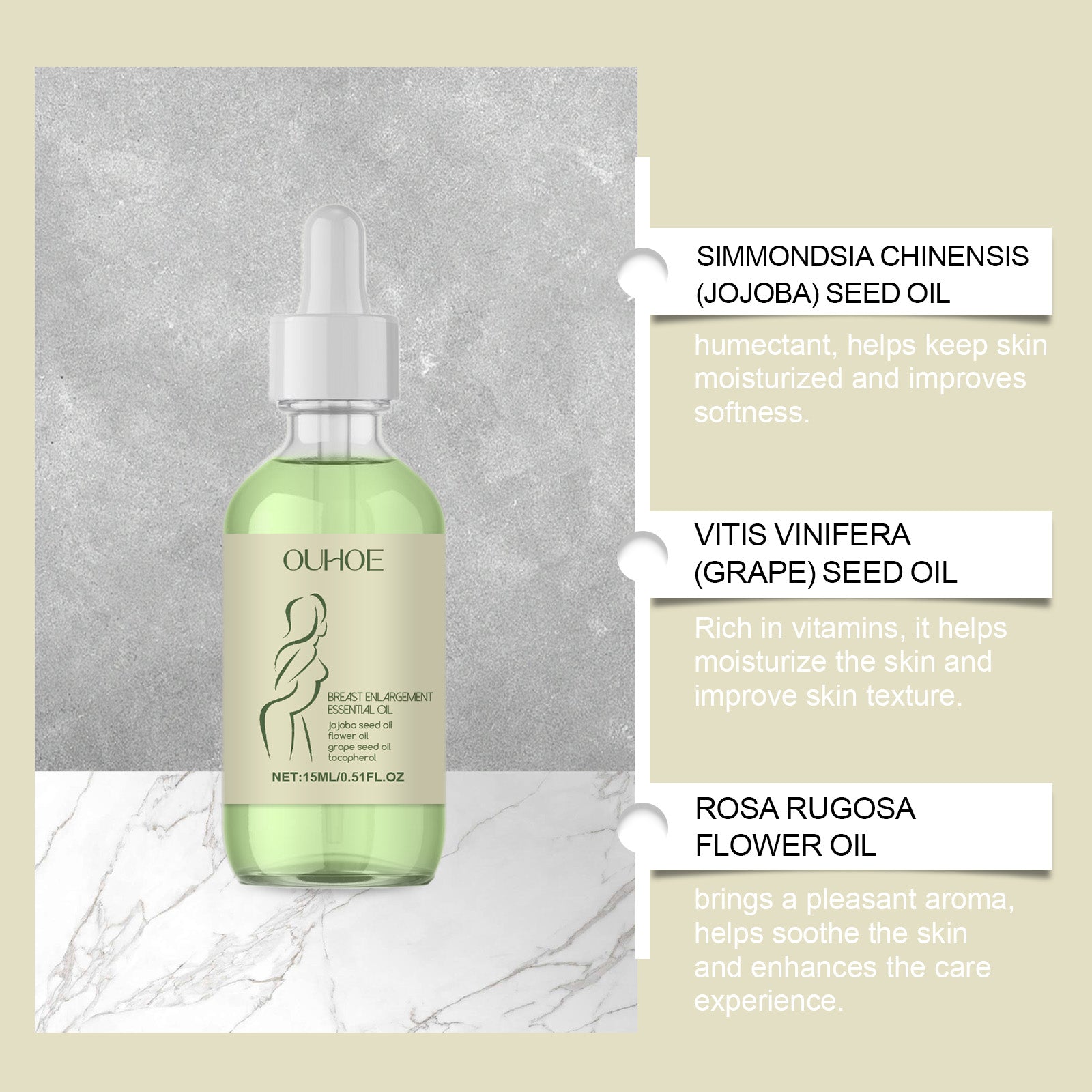 Beauty Cream Essential Oil, Moisturizing And Firming Chest Care To Enhance Skin Daily Massage Beauty Care Essential Oil