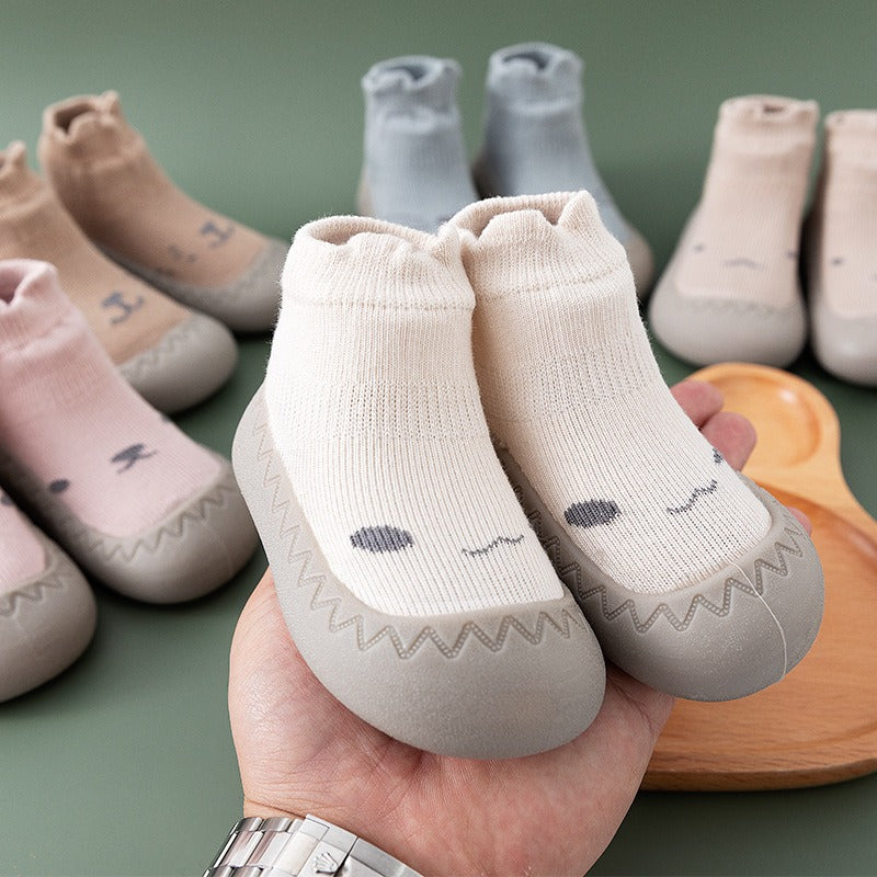 Baby Floor Shoes and Socks Autumn and Winter New Rubber Sole Lightweight Neonatal Soft Sole Walking Shoes Children&