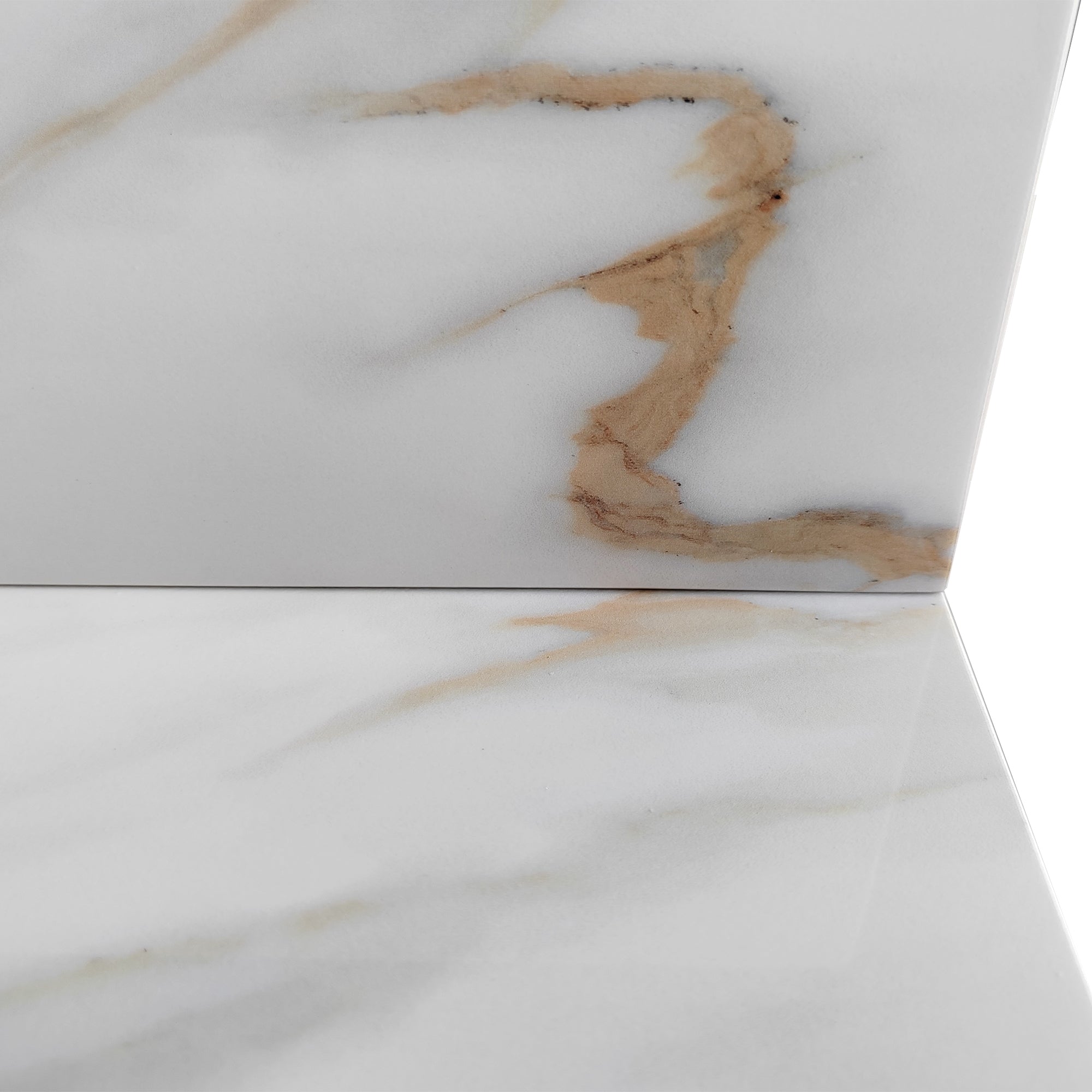 43 inch marble countertop with base rectangular central sink and 4-inch high splash guard, pre drilled 8-inch faucet hole ,white