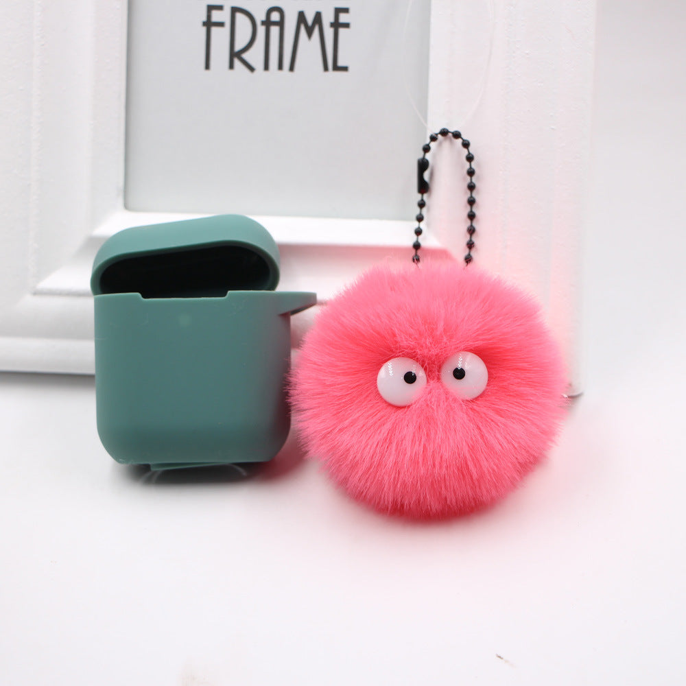 Spirited Away Dust Elf briquettes keychain pendant plush round student bag key pendant gift