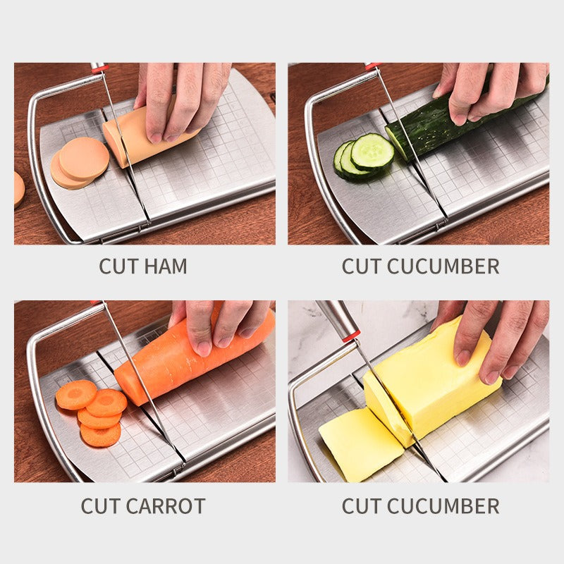 Cheese Cutter Stainless Steel With Graduated Slicer Household Baking Tool Butter Cheese Divider