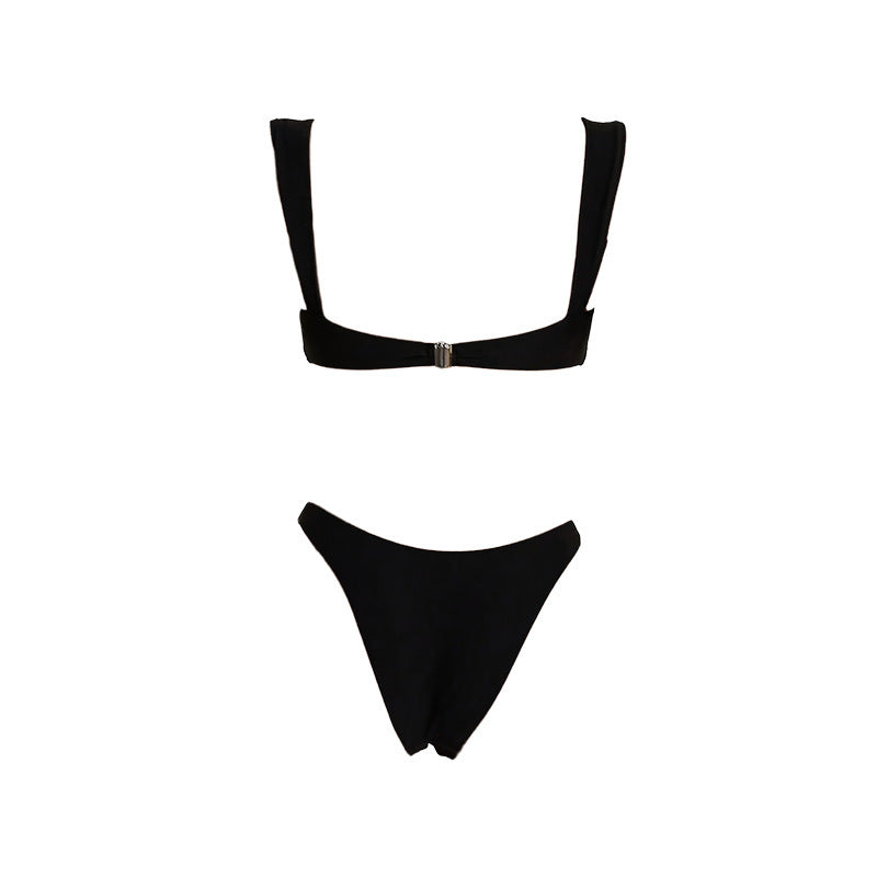 European and American metal buckle sexy swimsuit women&