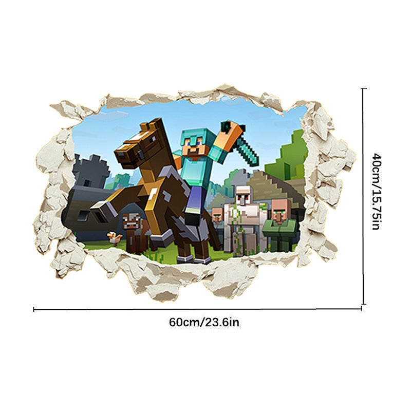 Minecraft run away My World Wall Stickers Living Room Children&