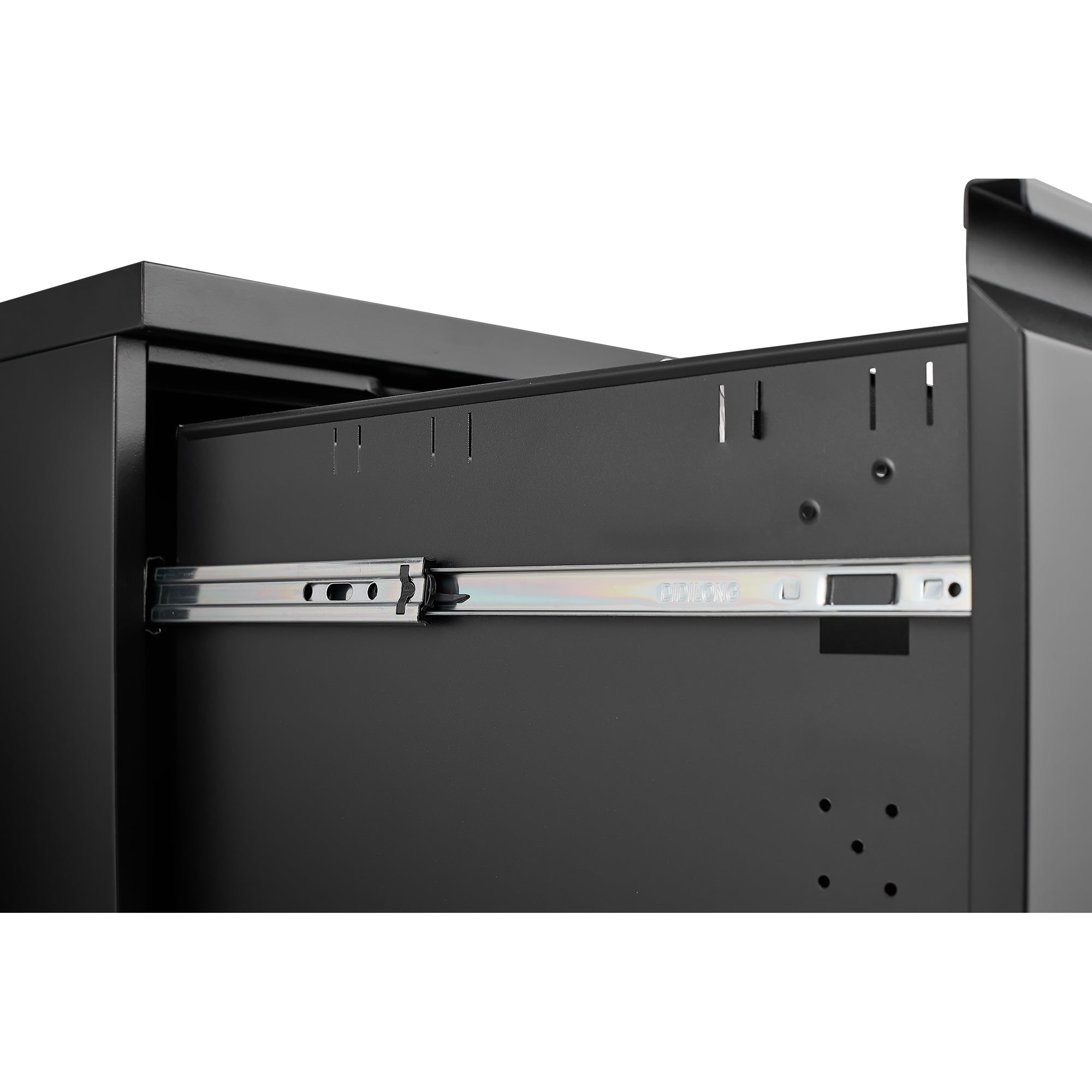 Metal 2 drawer mobile file cabinet with lock, 25.6-inch high legal/letter size file storage cabinet black