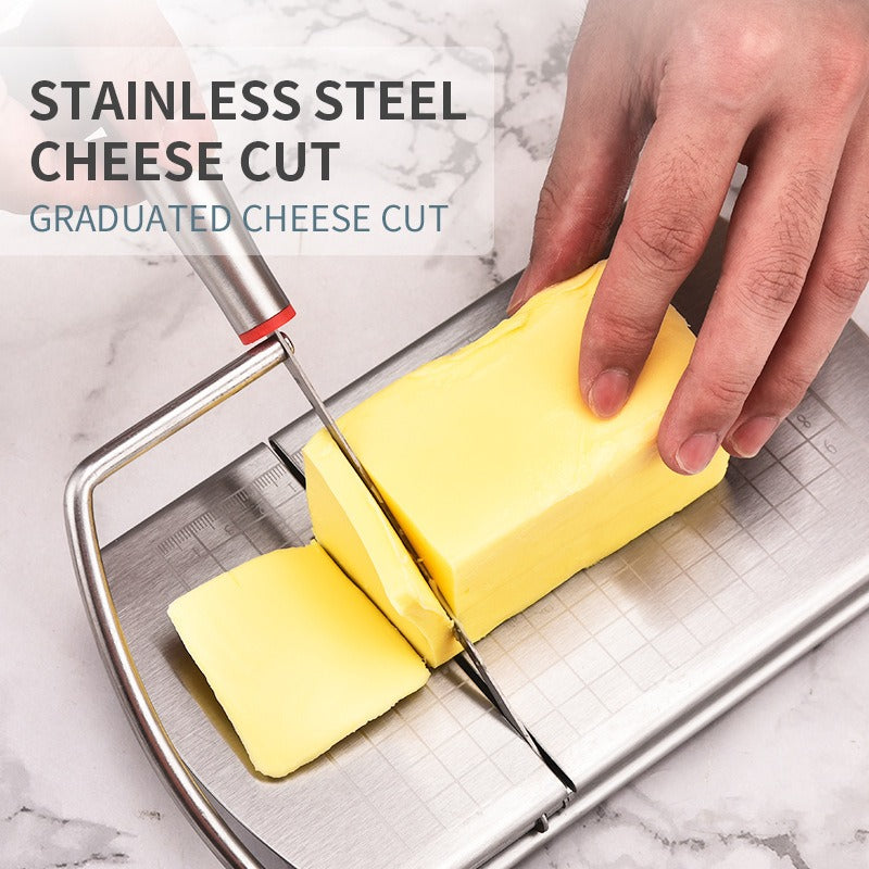 Cheese Cutter Stainless Steel With Graduated Slicer Household Baking Tool Butter Cheese Divider