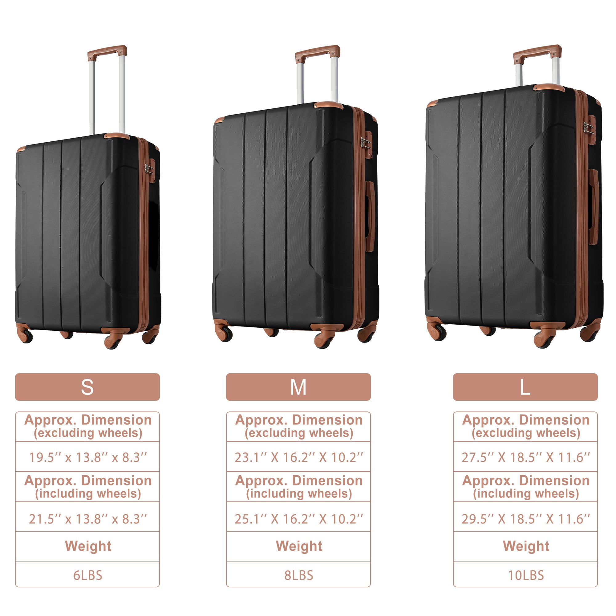 Hardshell Luggage Spinner Suitcase with TSA Lock Lightweight Expandable 24&