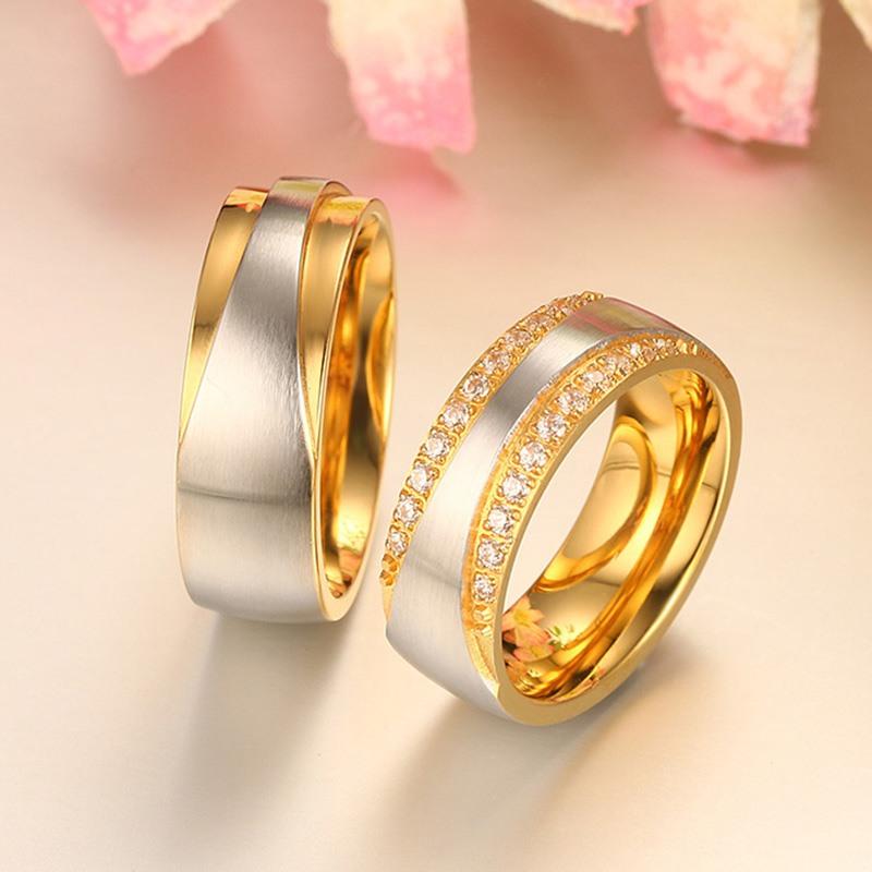 Vnox Wedding Rings for Women Men Promise Lover Valentine&