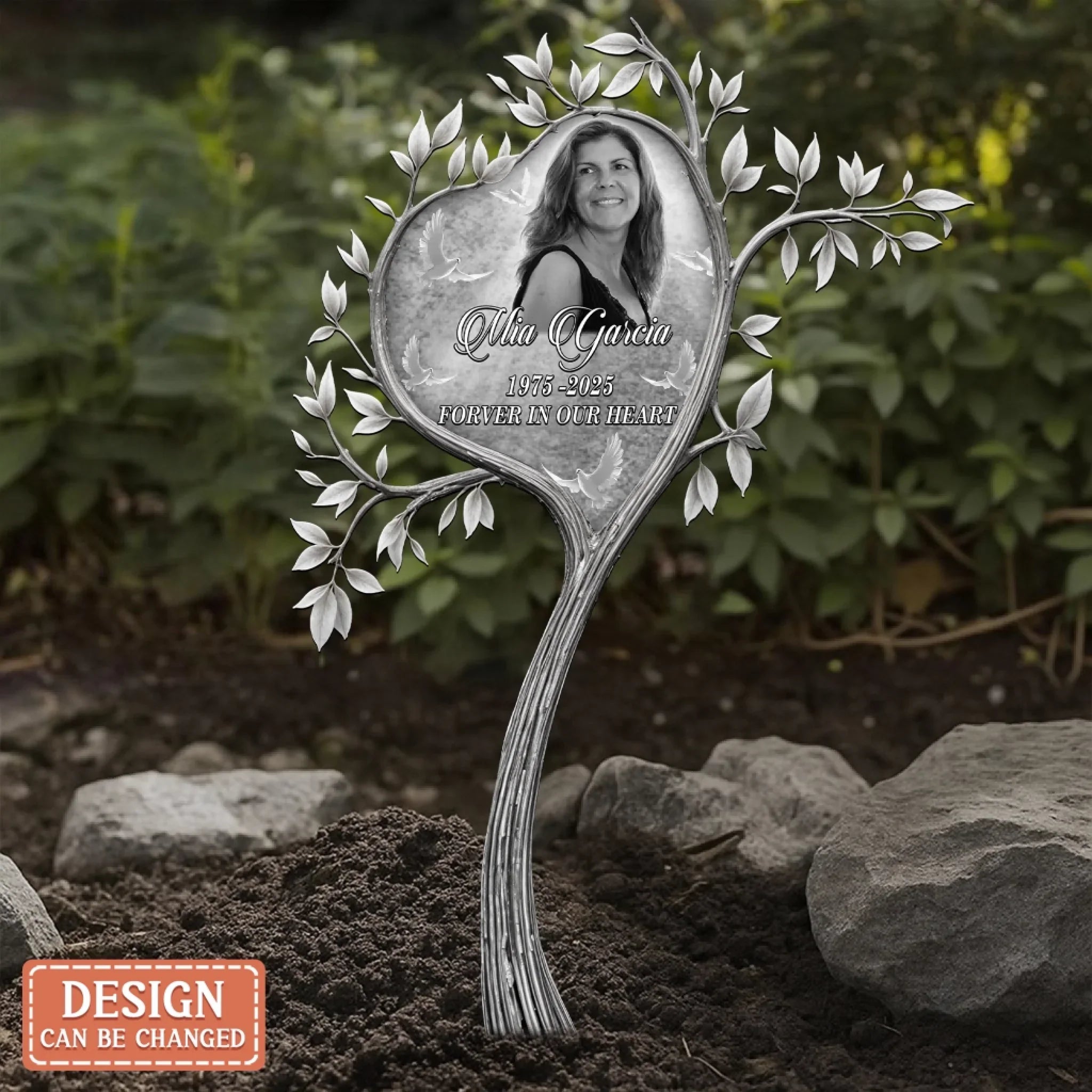 Custom Personalized Memorial Heart Shape Tree Metal Sign - Memorial Gift Idea - Upload Photo