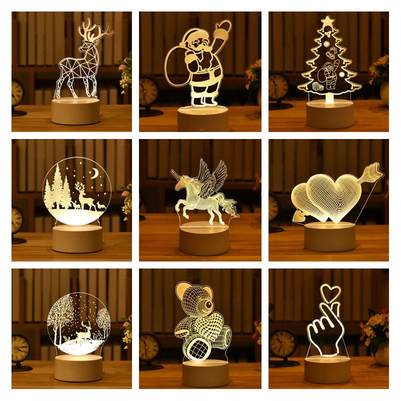 3D Night Light LED Table Light Creative Gift Bedhead Light Small Gift Valentine&
