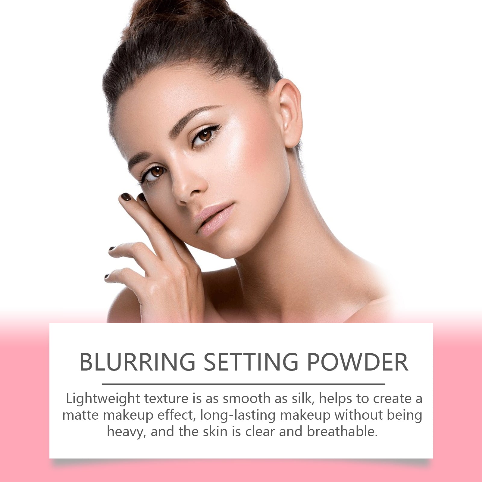 Setting powder with brush, Natural Makeup Light, Delicate Breathable Fit Dry And Wet Dual Use Powder Lasting Makeup