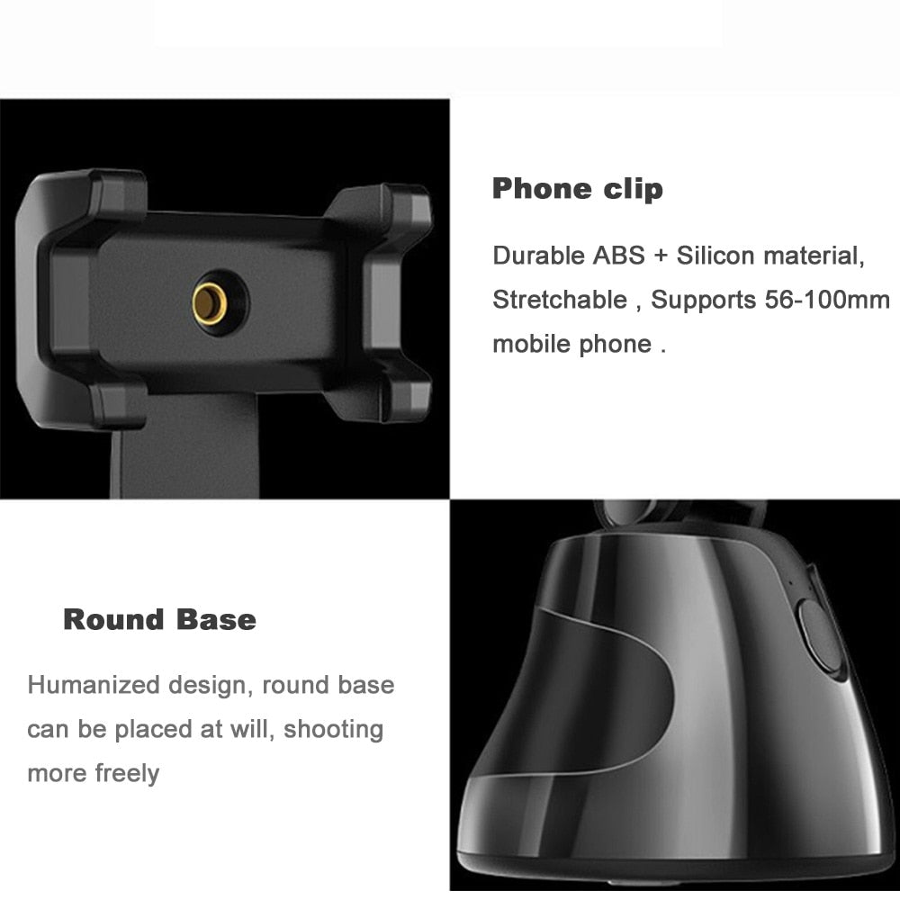 Portable All-in-one Auto Smart Shooting Selfie Stick , 360 Rotation Auto Face Tracking Object Tracking vlog Camera Phone Holder