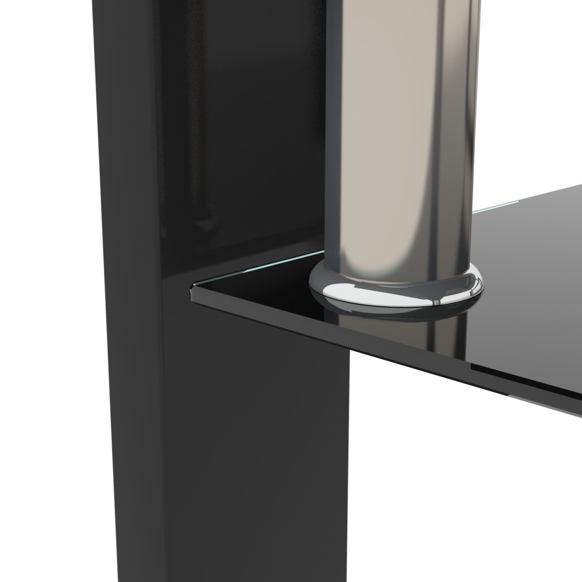 Rectangle Black Glass Coffee Table Clear Coffee Table Modern Side Center Tables for Living Room Living Room Furniture