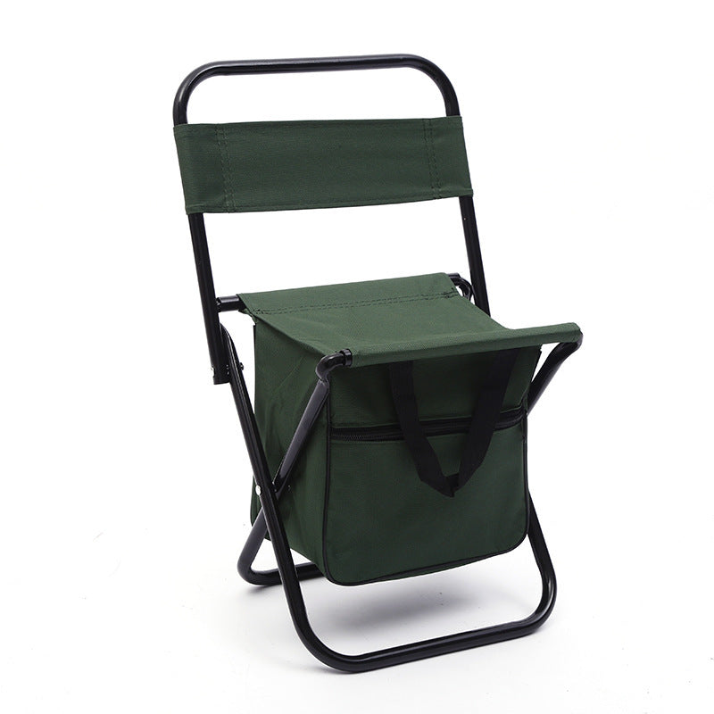Outdoor Camping Folding Chair with Storage Backrest and Carrying Bag for Art Students&