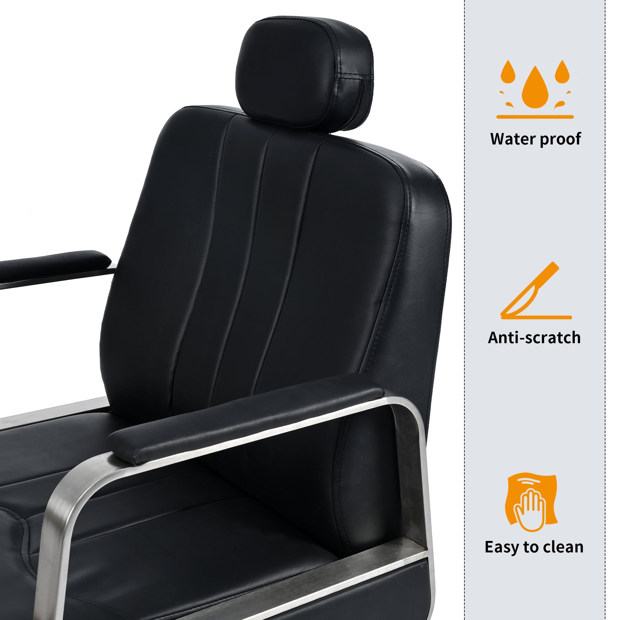 Premium Reclining barber Chair Salon Chair for Hair Stylist with Heavy Duty Hydraulic Pump, 360° Rotation Black