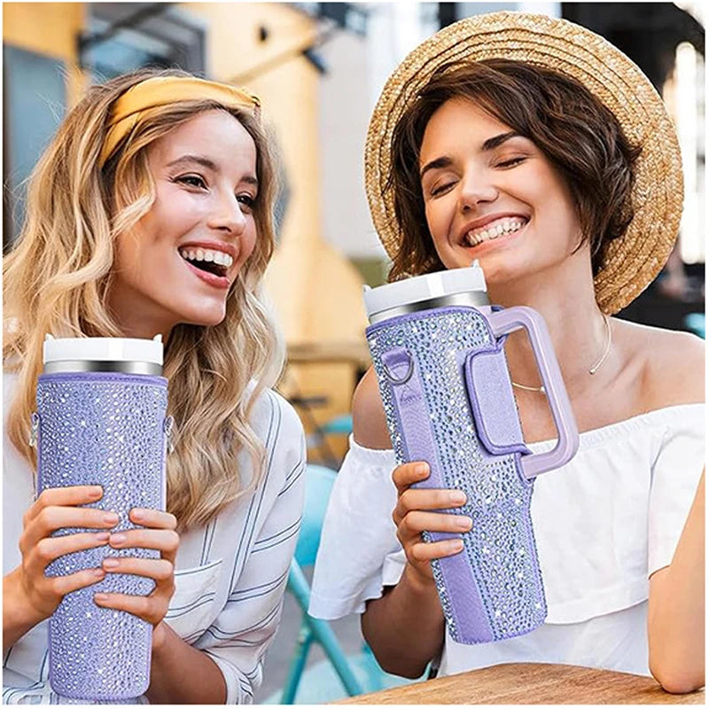 Diamond Mug Sleeves For Portable Water Kettle Carrier Holder Bag With Straps Outdoor Drinkware Accessory
