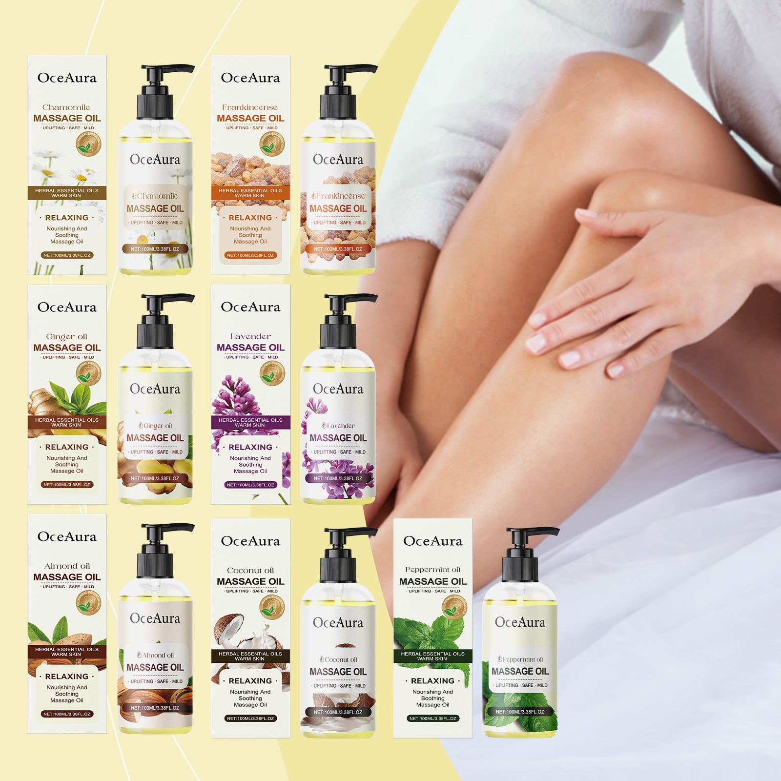 Plant Body Essential Oil (Ginger Oil), Hydrating And Moisturizing Body Moisturizing Massage Essential Oil