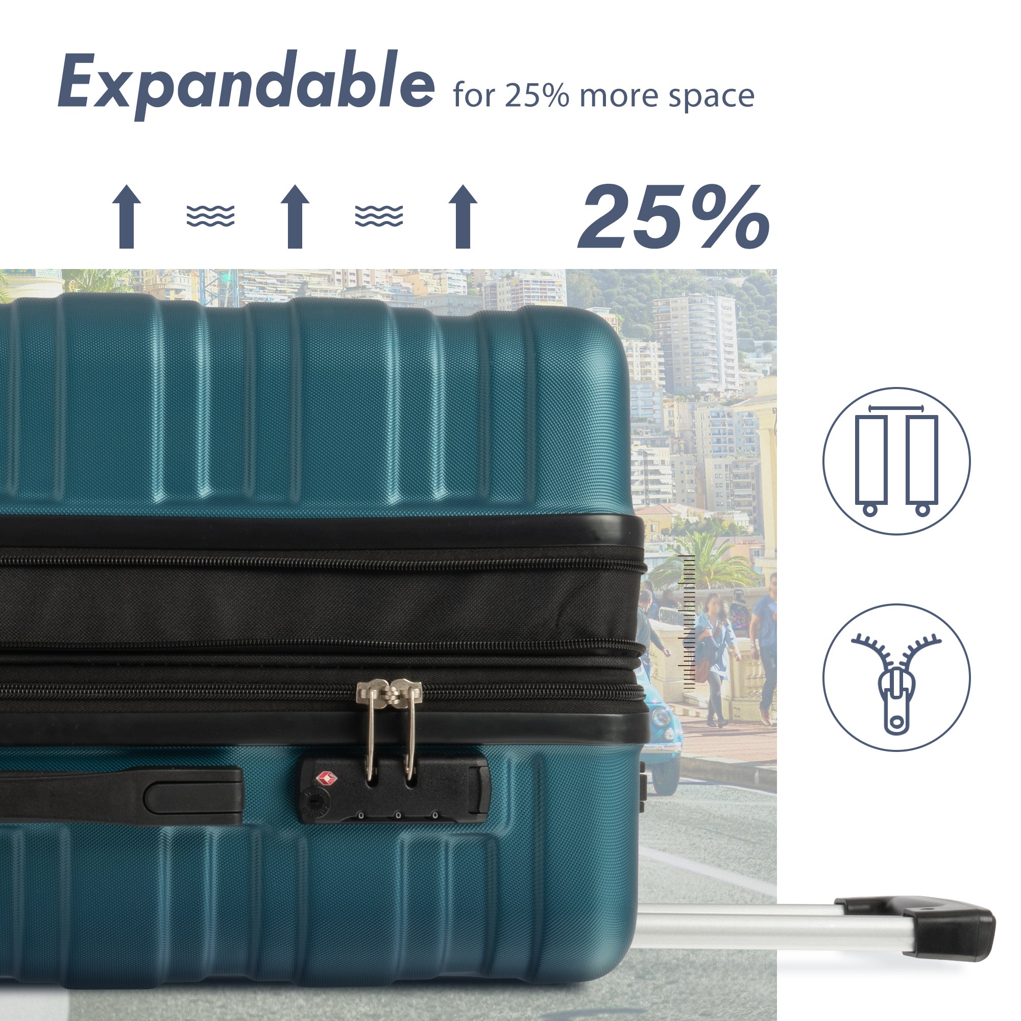 Hardshell Luggage Sets 3 Pcs Spinner Suitcase with TSA Lock Lightweight 20&