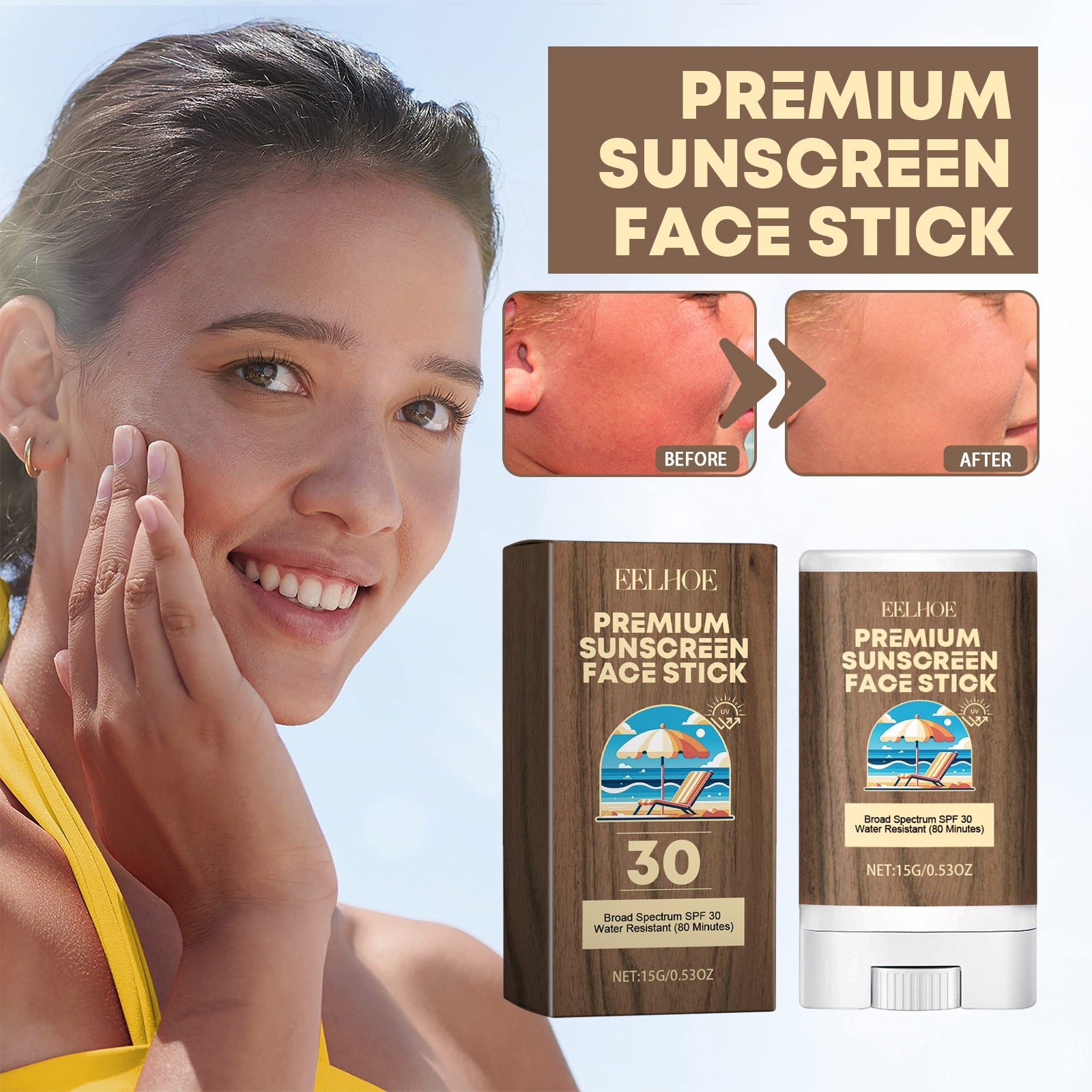 Hydrating Stick, Relieve Dry Skin, Moisturize, Prevent Sweat, Moisturize, Protect Against Summer Sun Exposure, And Protect