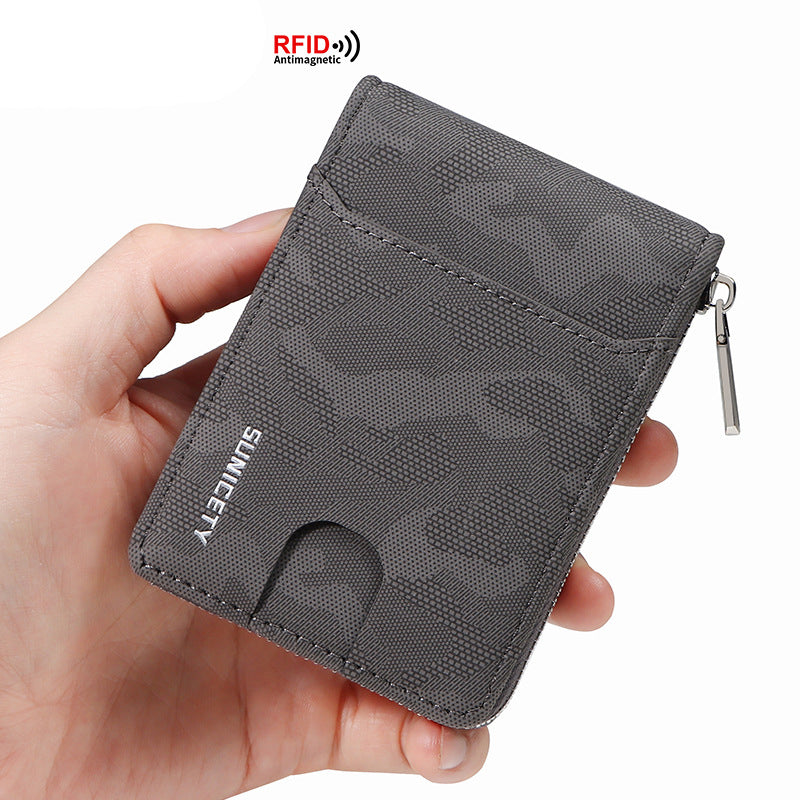 RFID Zipper Large Capacity Certificate Credit Multi Card Man&